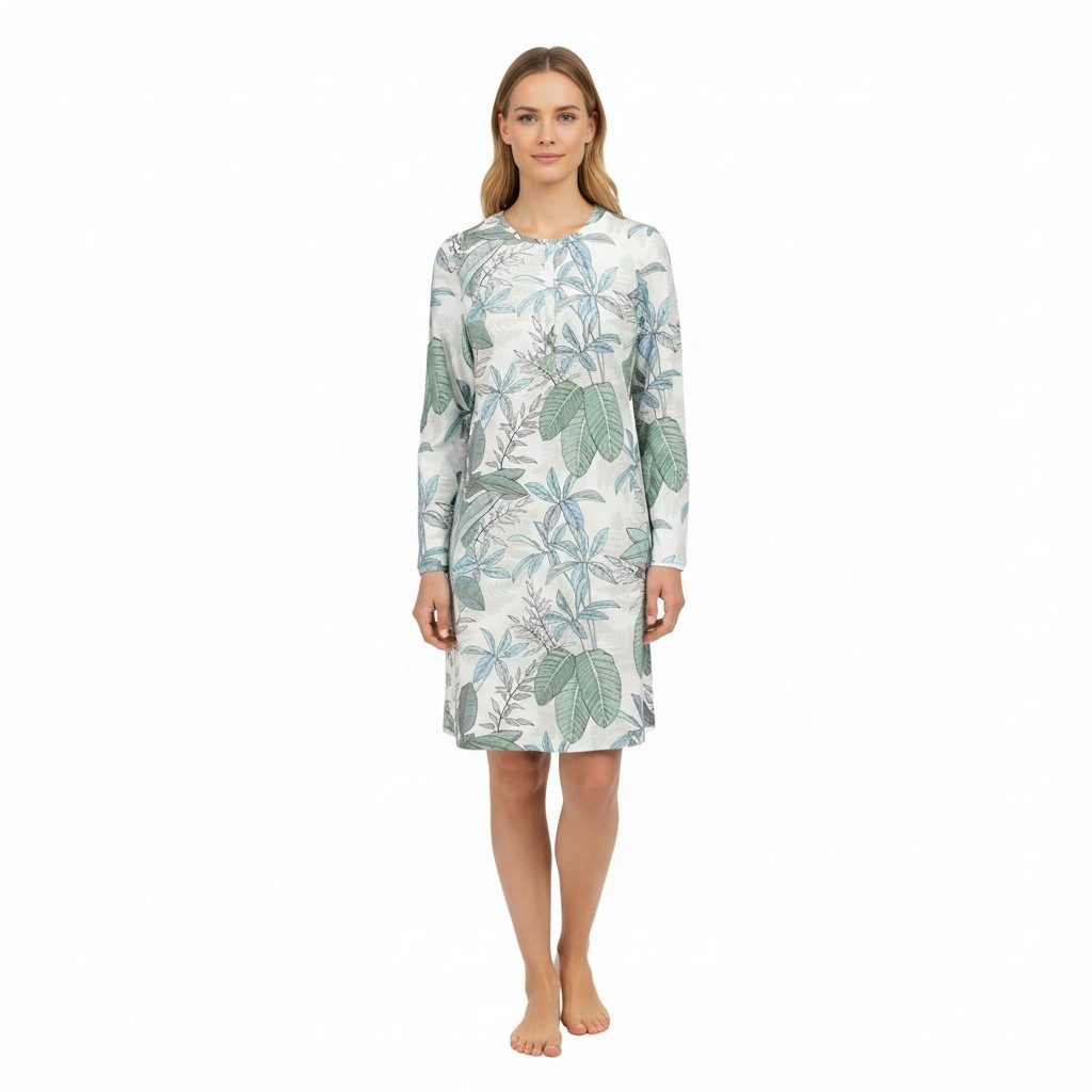 Ringella Nachthemd mit Allover-Floraldessin und Knopfleiste (1-tlg) Reine Baumwolle in Single Jersey-Qualität