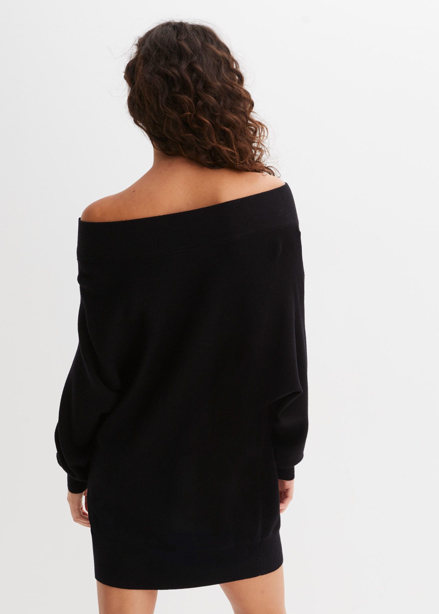 bonprix Strickpullover in Minikleid-Länge, Off‑Shoulder‑Design, Viskosemix