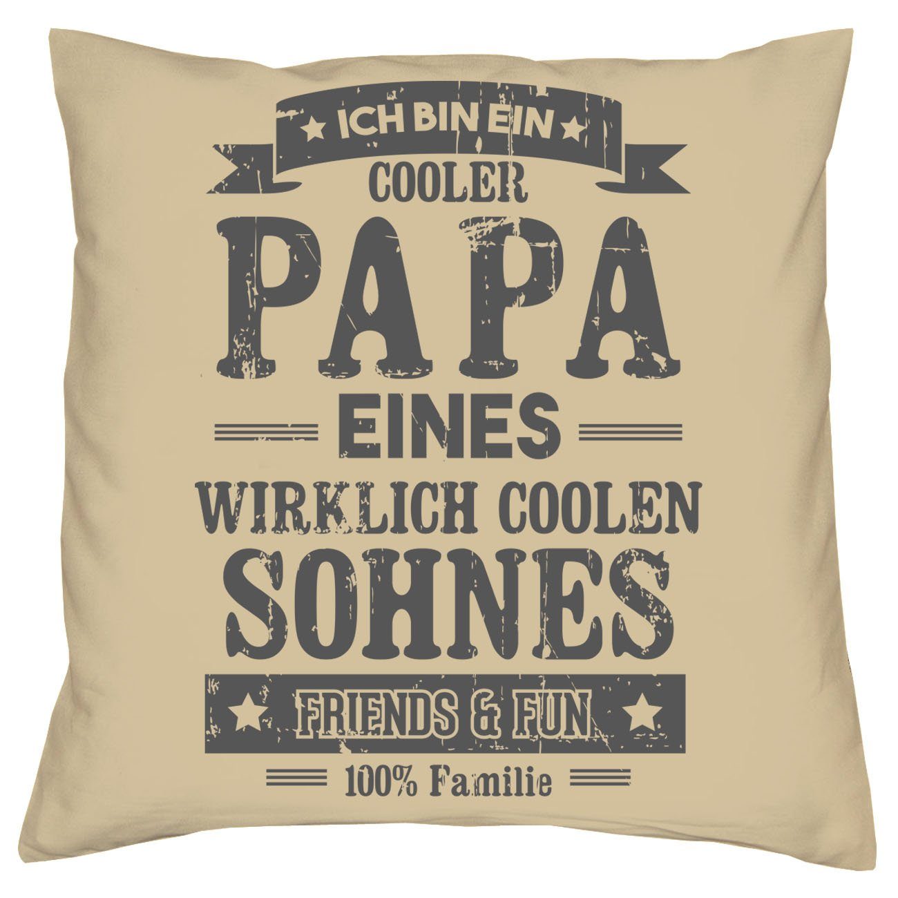 Weihnachten Soreso® Dekokissen und mit Sohnes Geburstag Socken beige Geschenk Bier Cooler Vatertag Kissen Papa Spruch, eines