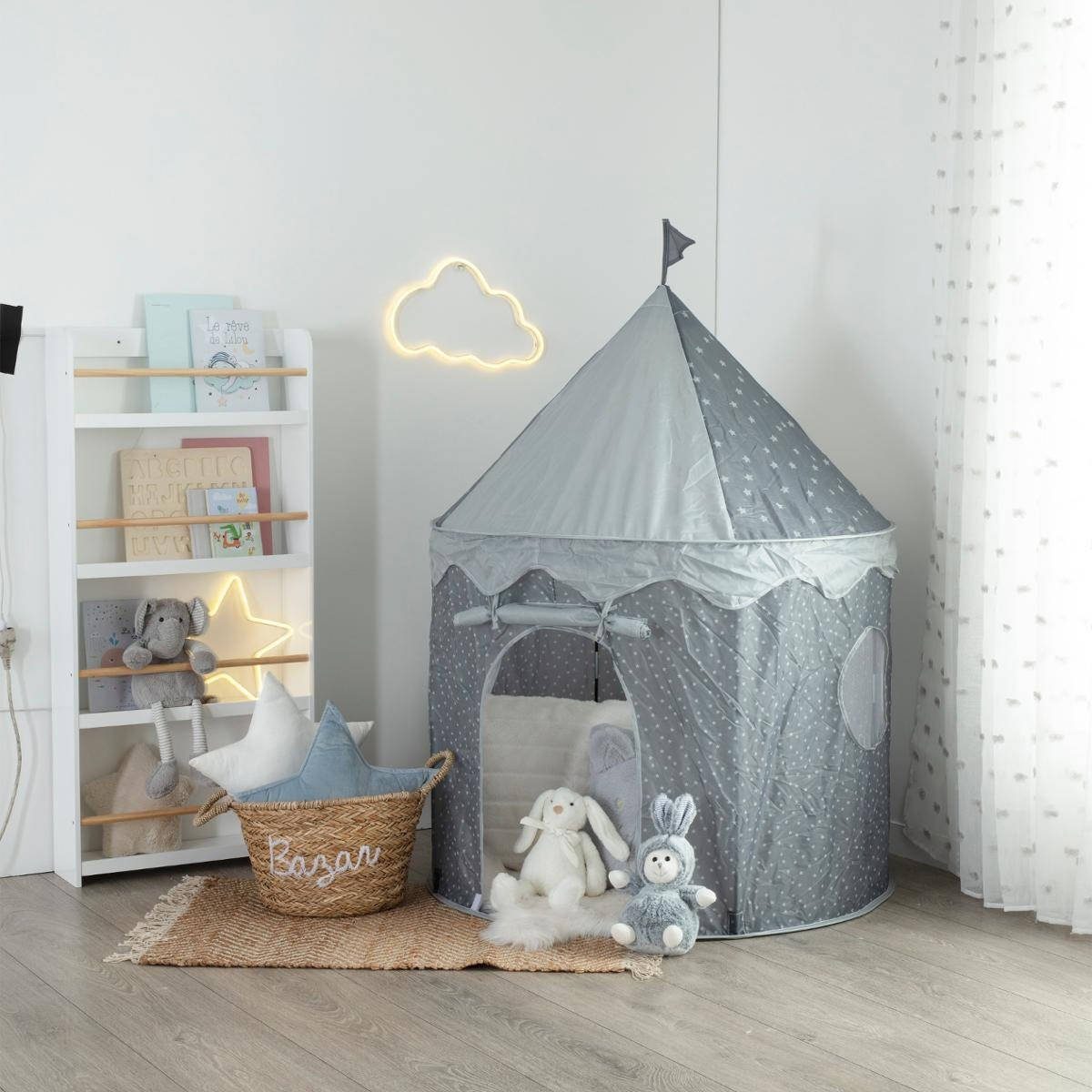 Atmosphera Créateur d'intérieur Spielzelt Spielzelt für Kinder, Ø 100 cm, Polyester, grau (1 Stk., inkl. Montageteile)