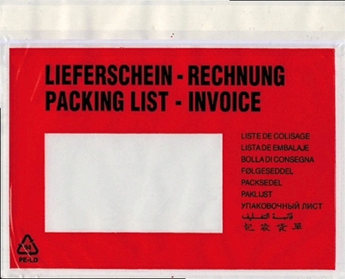 Versandtasche Dokumentenversandtaschen C6 Lieferschein-Rechnung VE=250 Stück