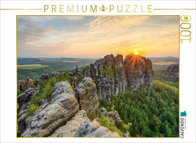 CALVENDO Puzzle CALVENDO Puzzle Schrammsteinaussicht Sächsische Schweiz 1000 Teile Lege-Größe 64 x 48 cm Foto-Puzzle Bild von Michael Valjak, 1000 Puzzleteile