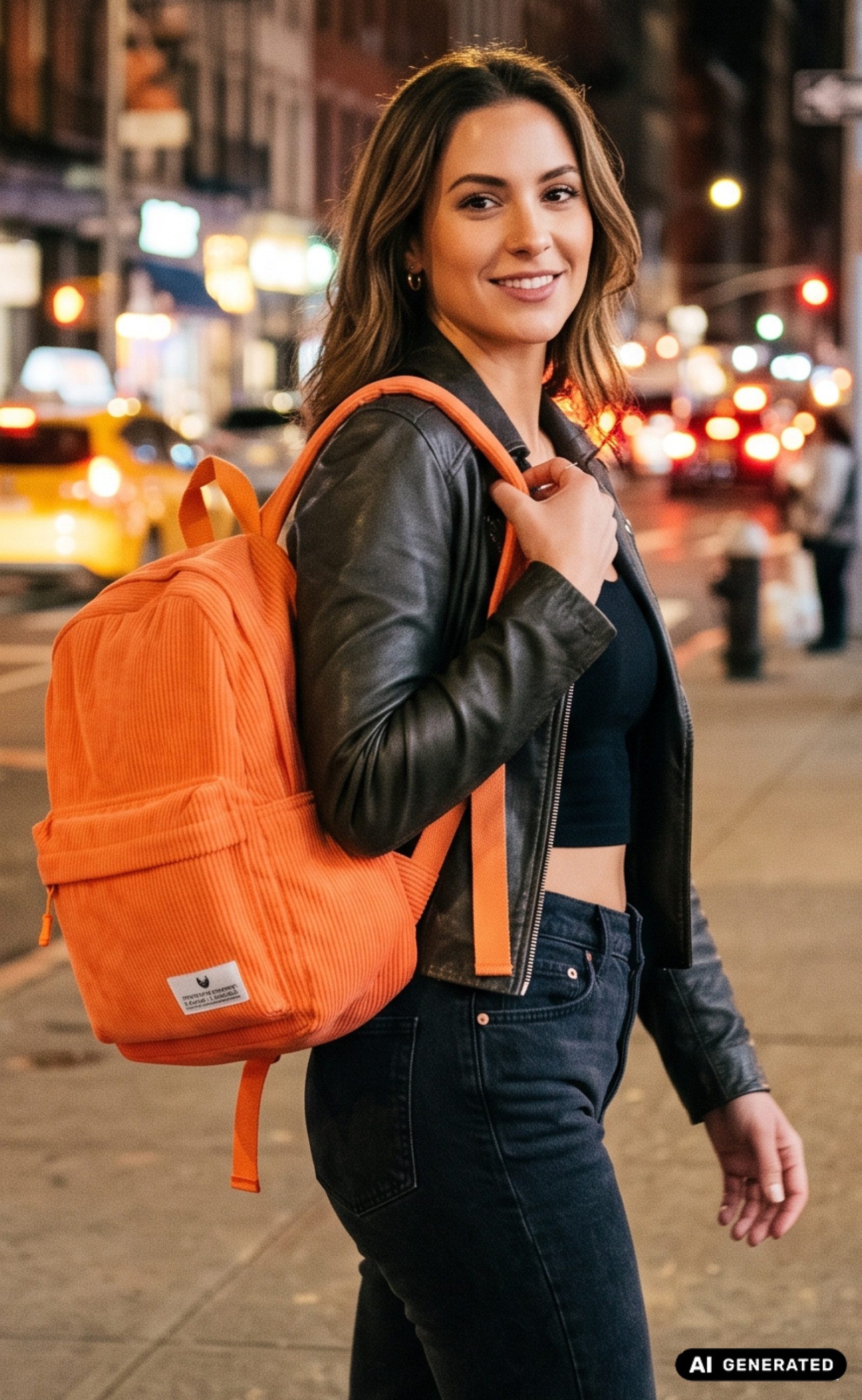 AvaMia Schulrucksack Damen Schüler Rucksack Kord Backpack Daypack Citytasche Arbeit Schule, Damen Rucksack, Innentasche, PFC-frei, Robuste Zipper, Kordrucksack