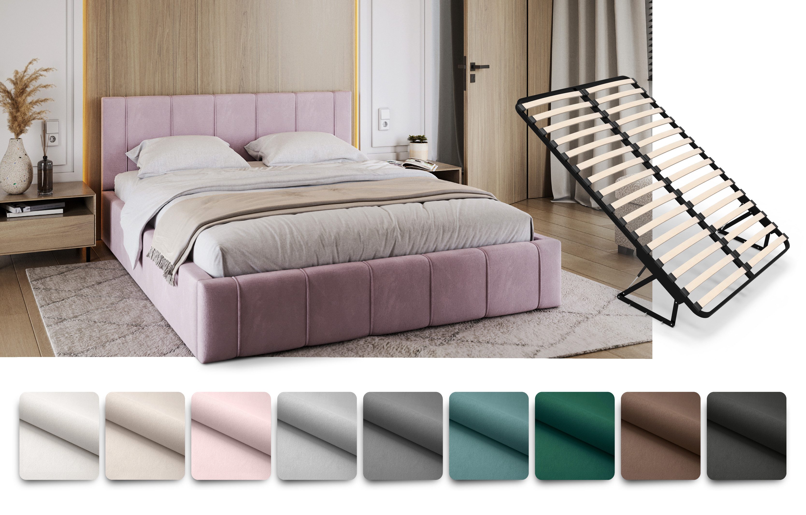 FDM Polsterbett FLORIDA Bettgestell 90x200, 120x200, günstig online kaufen