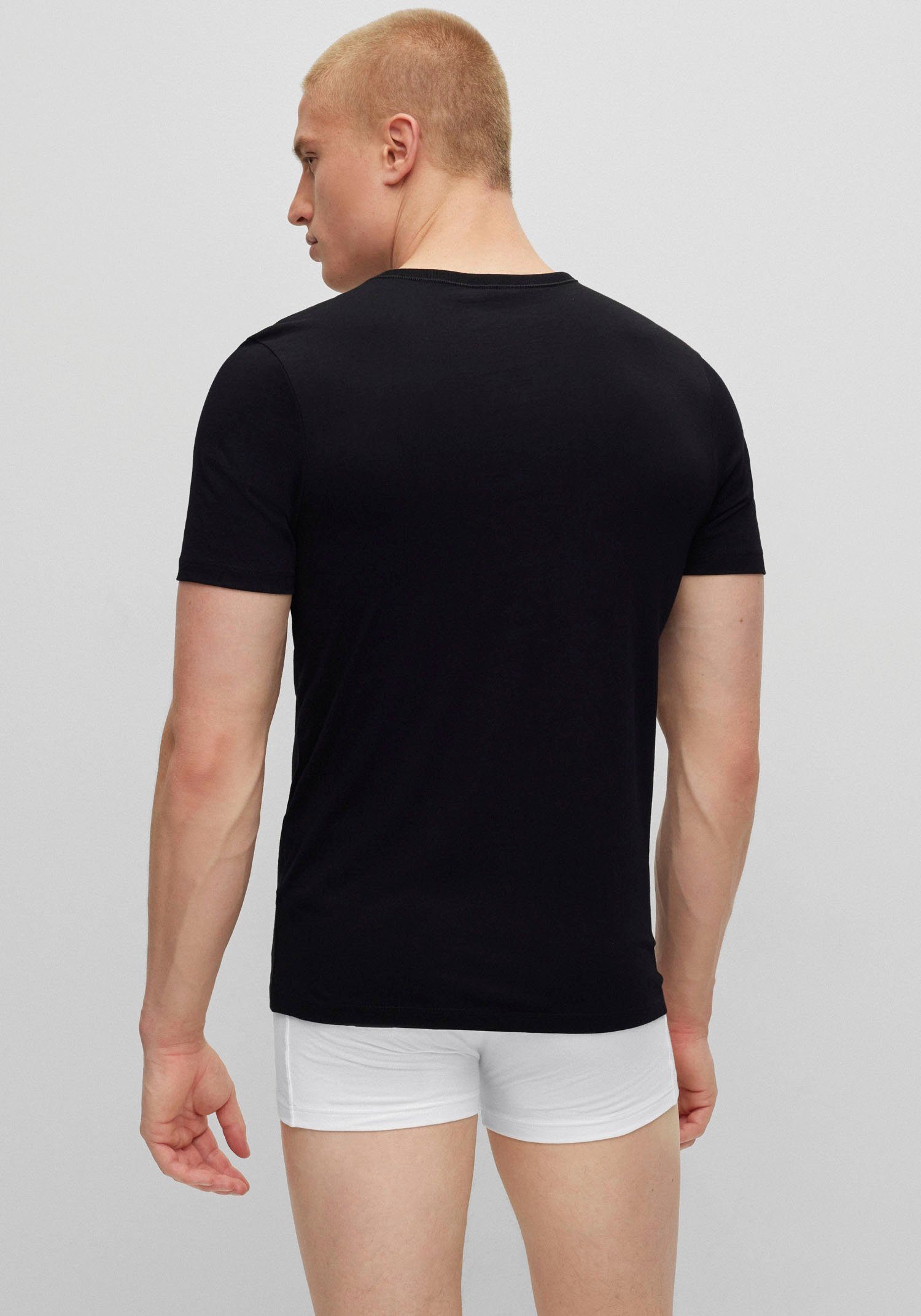black 3P CO VN BOSS V-Shirt (Packung) T-Shirt