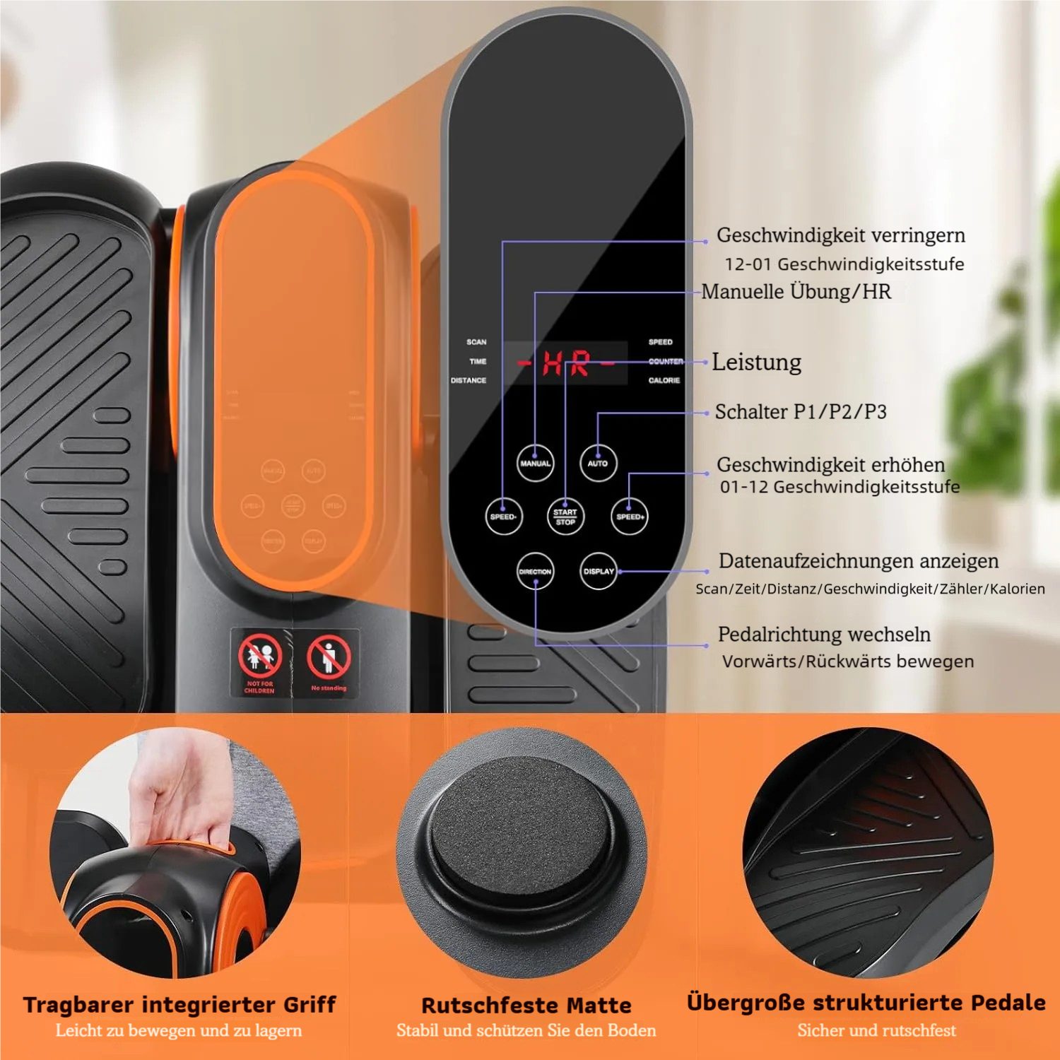 TLGREEN Power-Stepper Mini-Stepper Ellipsentrainer (Einstellung der Fernbedienung)