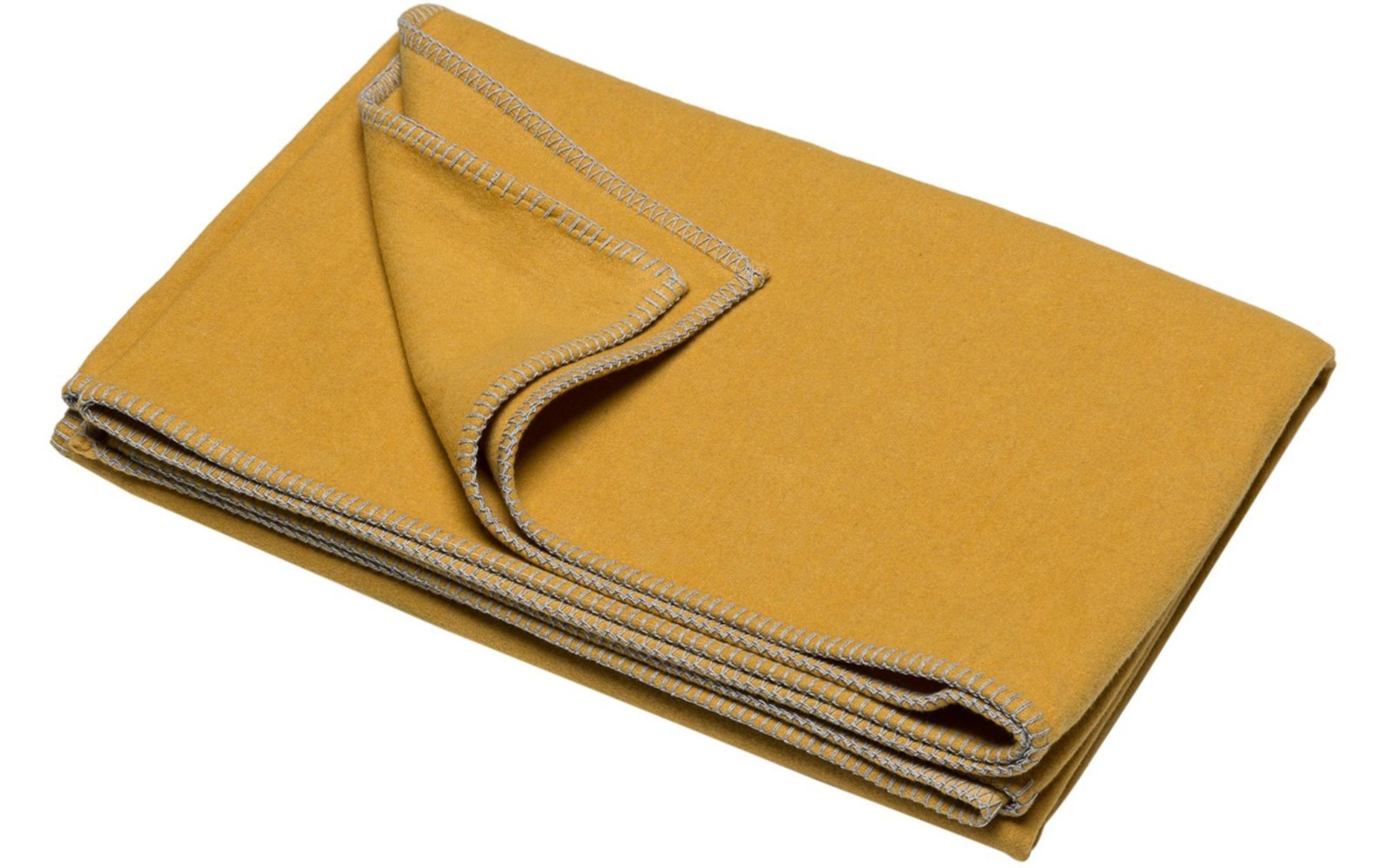 Wohndecke, DAVID FUSSENEGGER, Sylt Wohndecke “ Uni Senf Farben ”, von David Fussenegger