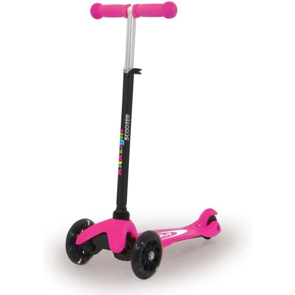 Jamara Dreiradscooter KickLight, Pink, höhenverstellbar, leuchtende Räder,  Hinterradbremse