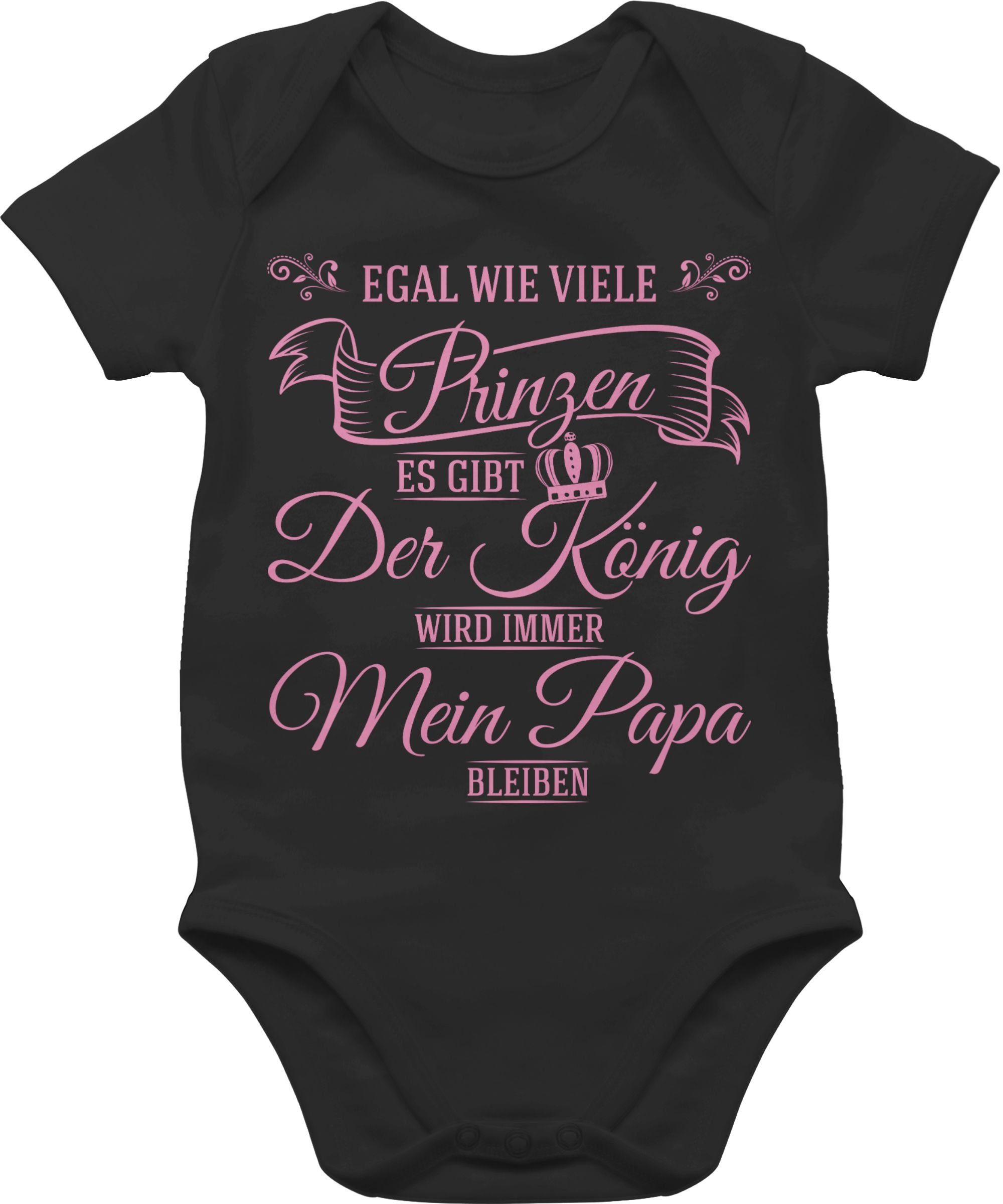 Shirtracer Shirtbody Egal wie viele Prinzen es gibt - Der König wird immer mein Papa bleibe Sprüche Baby 2 Schwarz