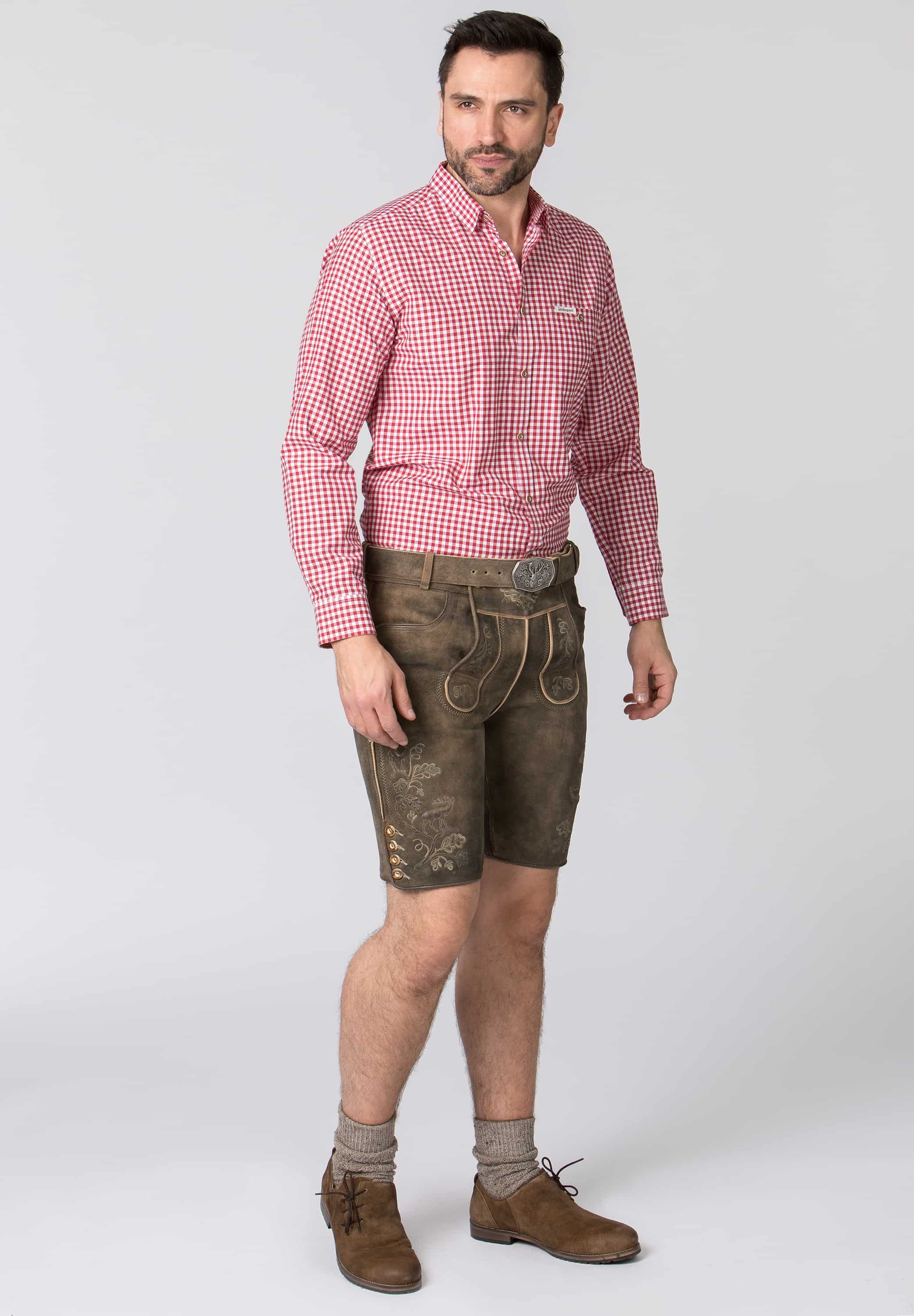Original Stockerpoint GmbH Trachtenhemd Trachtenhemd Herren rot Comfort Fit Wiesn Kentkragen Trachtenmode (1-tlg)