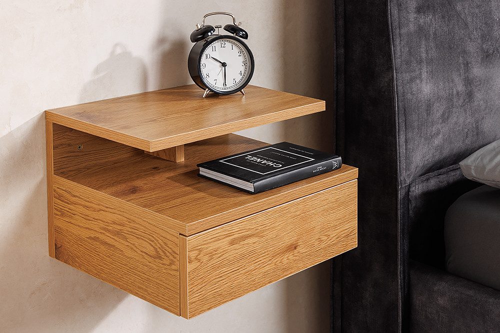 riess-ambiente Nachttisch FLOATING 35cm natur · hängendes Regal mit Schubla günstig online kaufen
