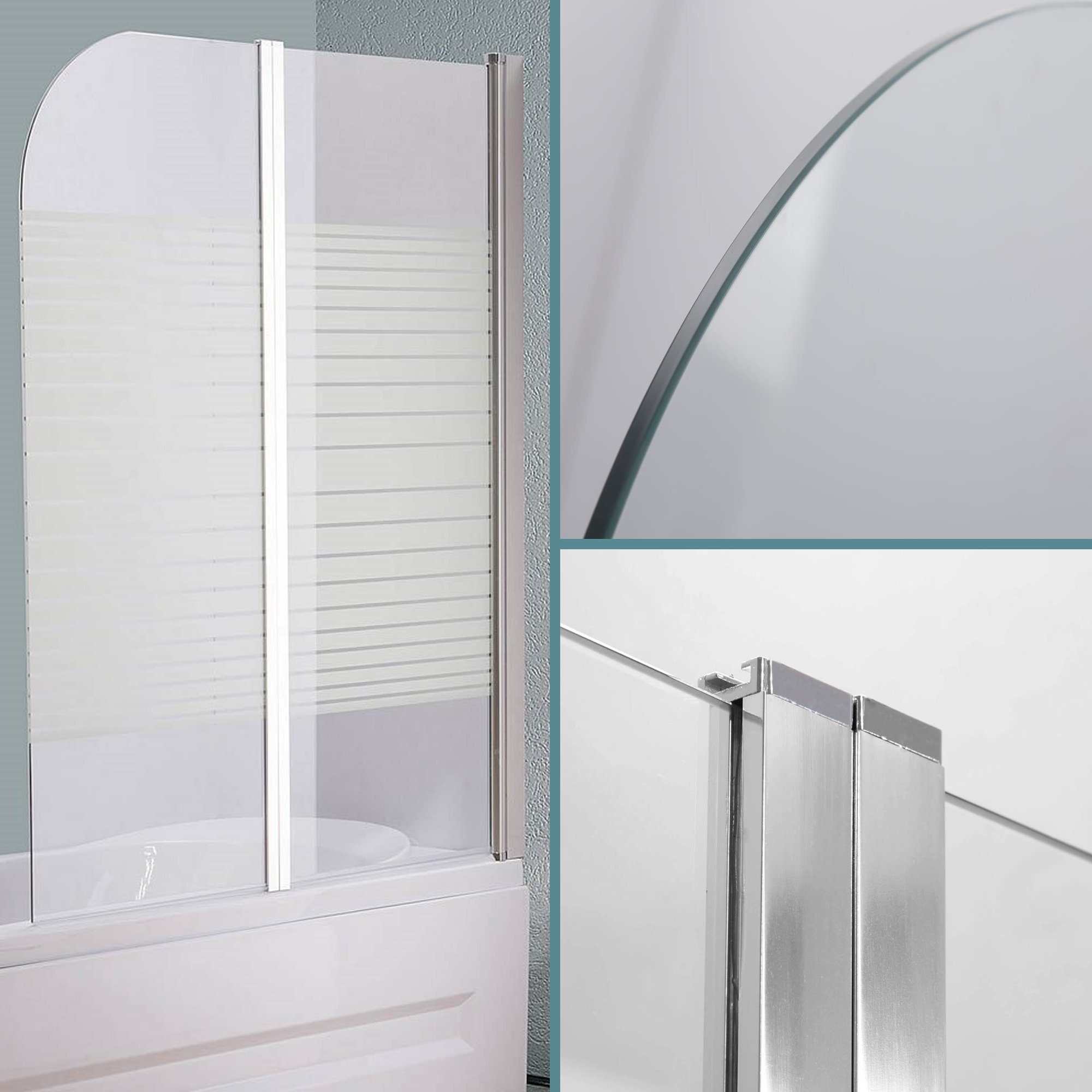 Melko Badewannenaufsatz Badewannenaufsatz Duschabtrennung ESG Sicherheitsglas Duschkabine, Glas, (Stück), ESG Sicherheitsglas