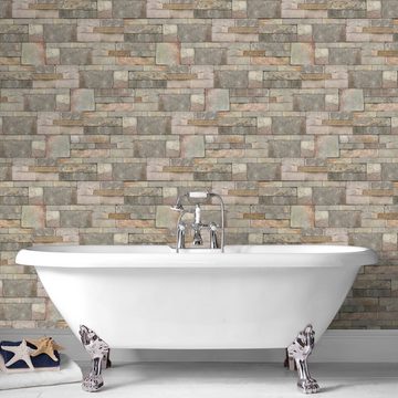 contour Vliestapete Sandstone - Beige, FSC® zertifiziert, mit lebhaftem Druck, 10 Meter Länge