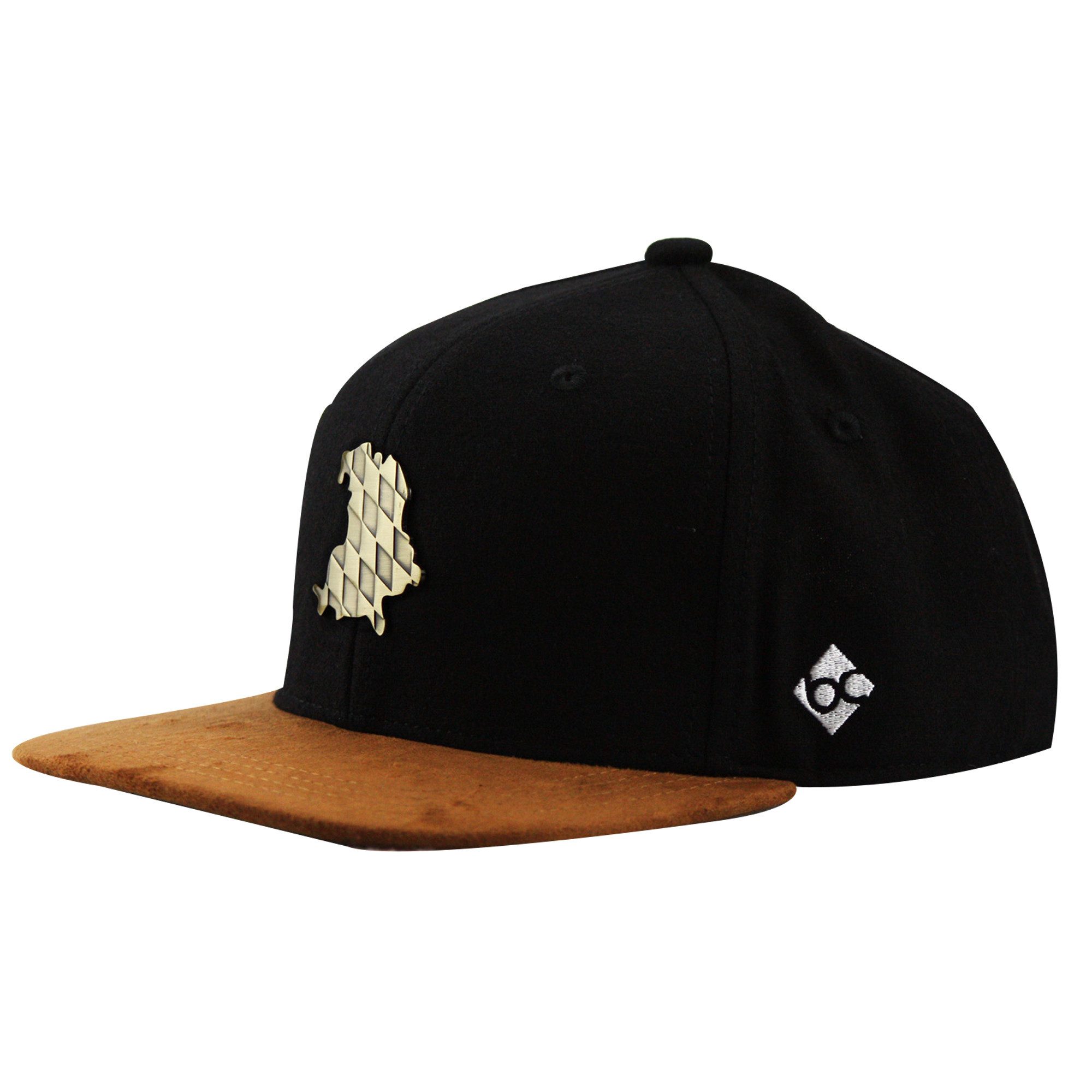 Bavarian Caps Snapback Cap Bavarian Caps Freistaat Snapback Cap (Basecap, Basecap, Snapback Cap) flacher Schirm im Wildlederlook