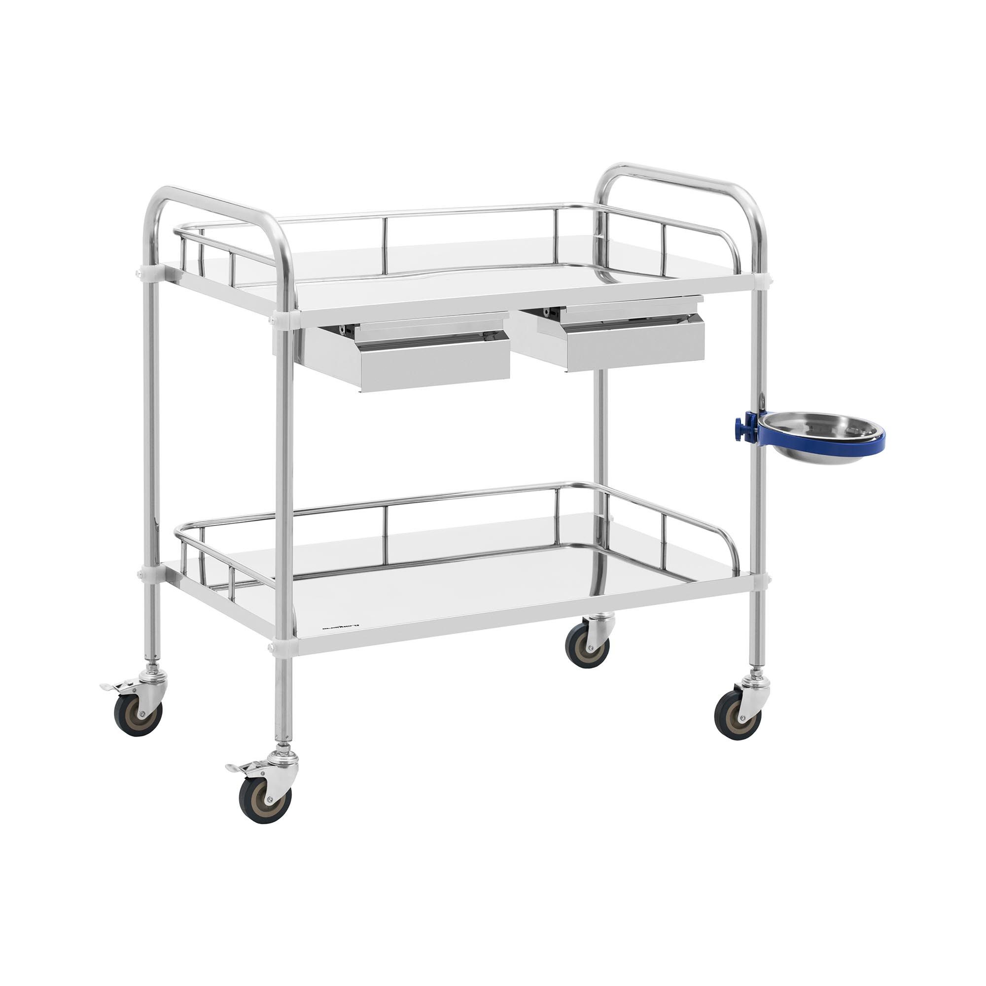 Steinberg Systems Regalwagen Laborwagen Edelstahl Aufbewahrungswagen Labor Rollwagen 2 Ablagen