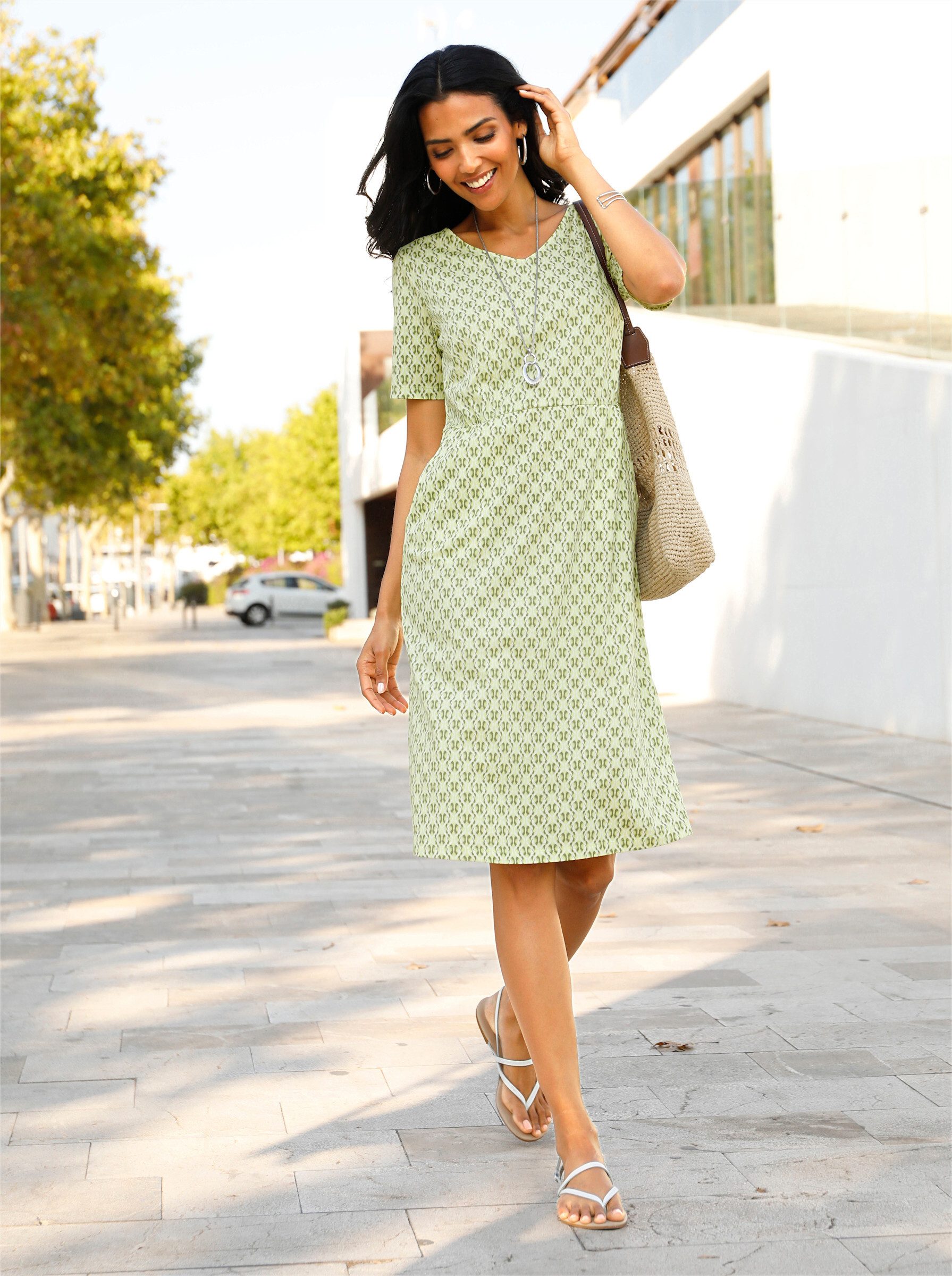 Sieh an! Jerseykleid Jersey-Kleid Kurzarm