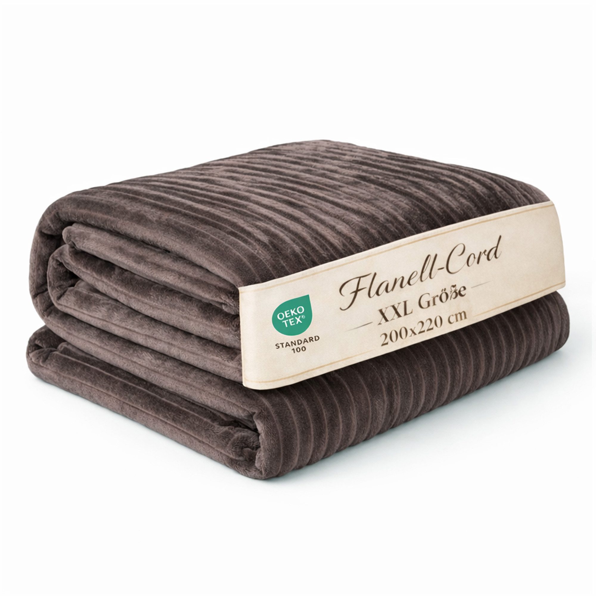 Bestlivings Tagesdecke 200x220 cm Wende-Design Flanellcord Mikrofaser, 375g/m², atmungsaktiv, weich, waschbar bei 40°C, OEKO-Tex zertifziert