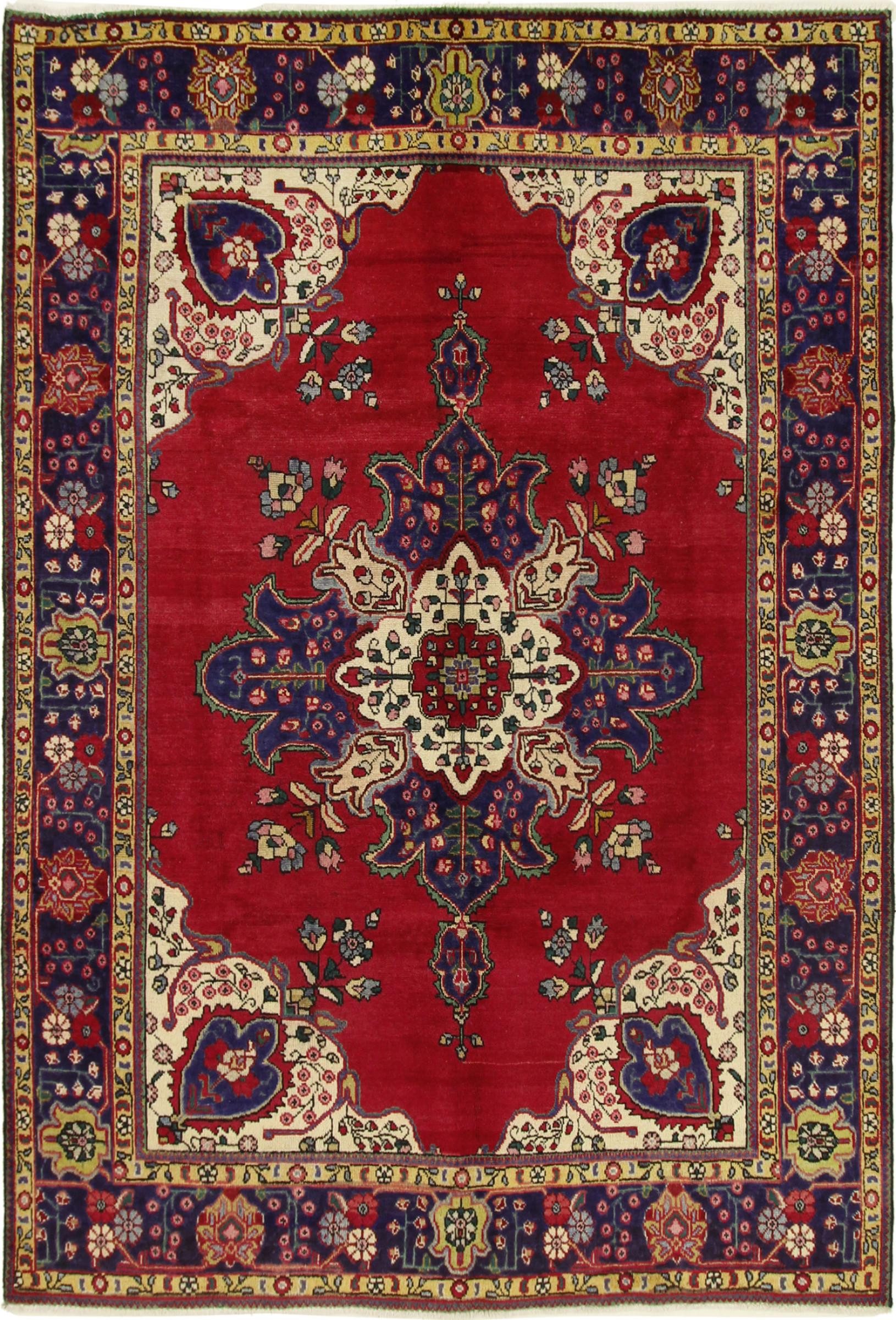 Nain Trading Orientteppich Täbriz 204x301 Handgeknüpfter Orientteppich / Perserteppich, rechteckig, Höhe: 12 mm