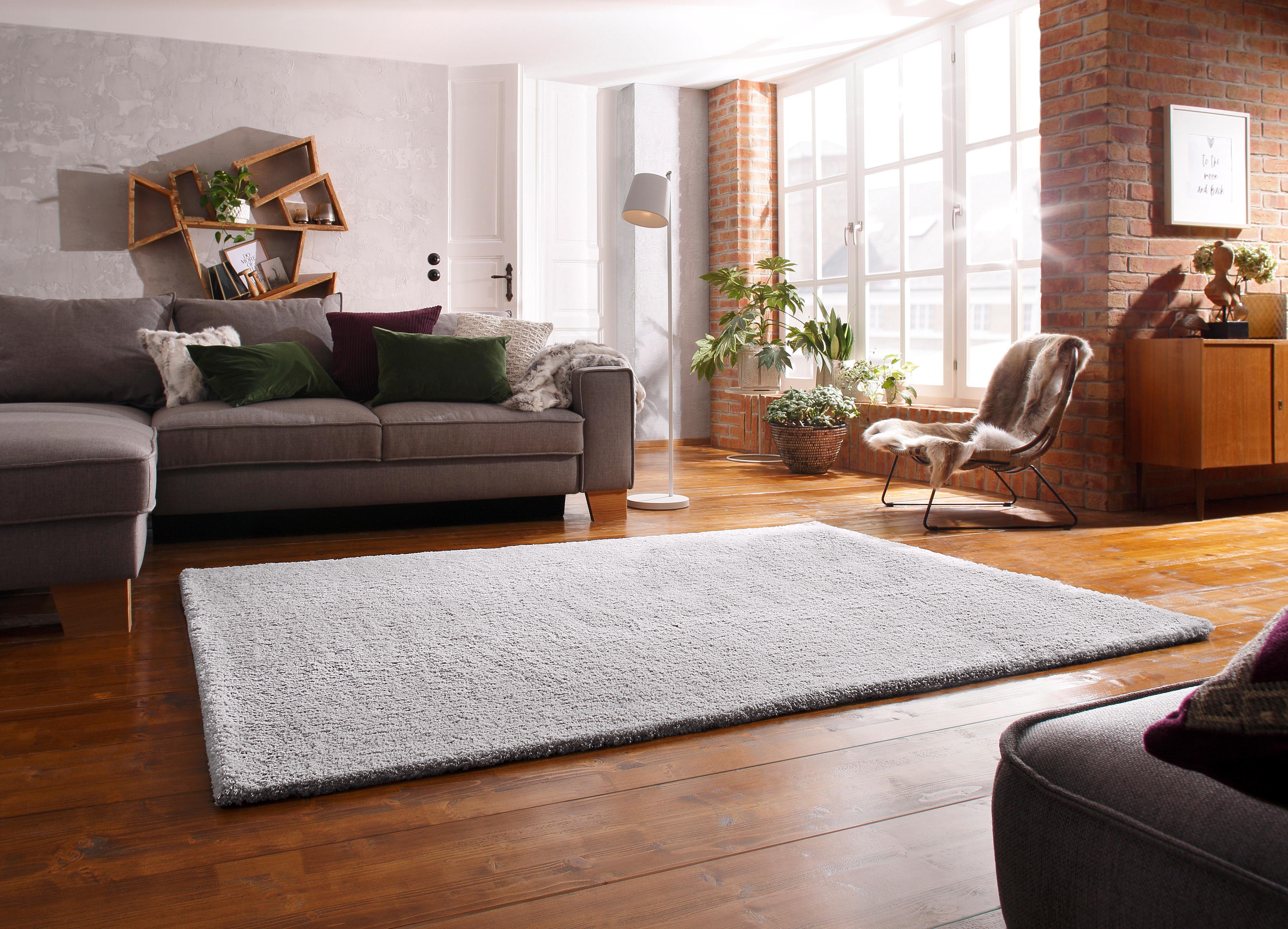 OTTO home Hochflor-Teppich Microfaser Teppich Magong, besonders weich, sehr feiner Flor, rechteckig, Höhe: 25 mm, uni, Wohnzimmer, Schlafzimmer, Kinderzimmer, a – Bild 4 von 5