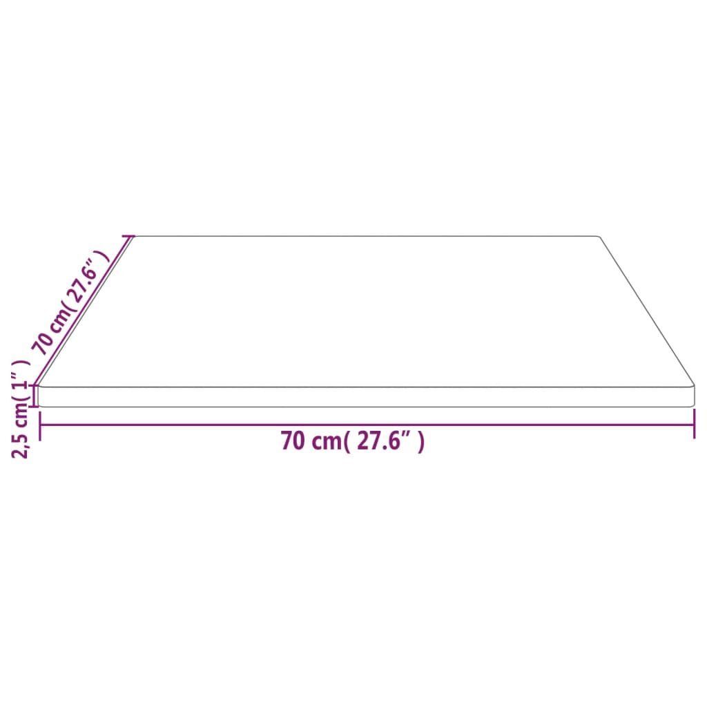 furnicato Tischplatte Weiß 70x70x2,5 Massivholz Quadratisch (1 cm Kiefer St)