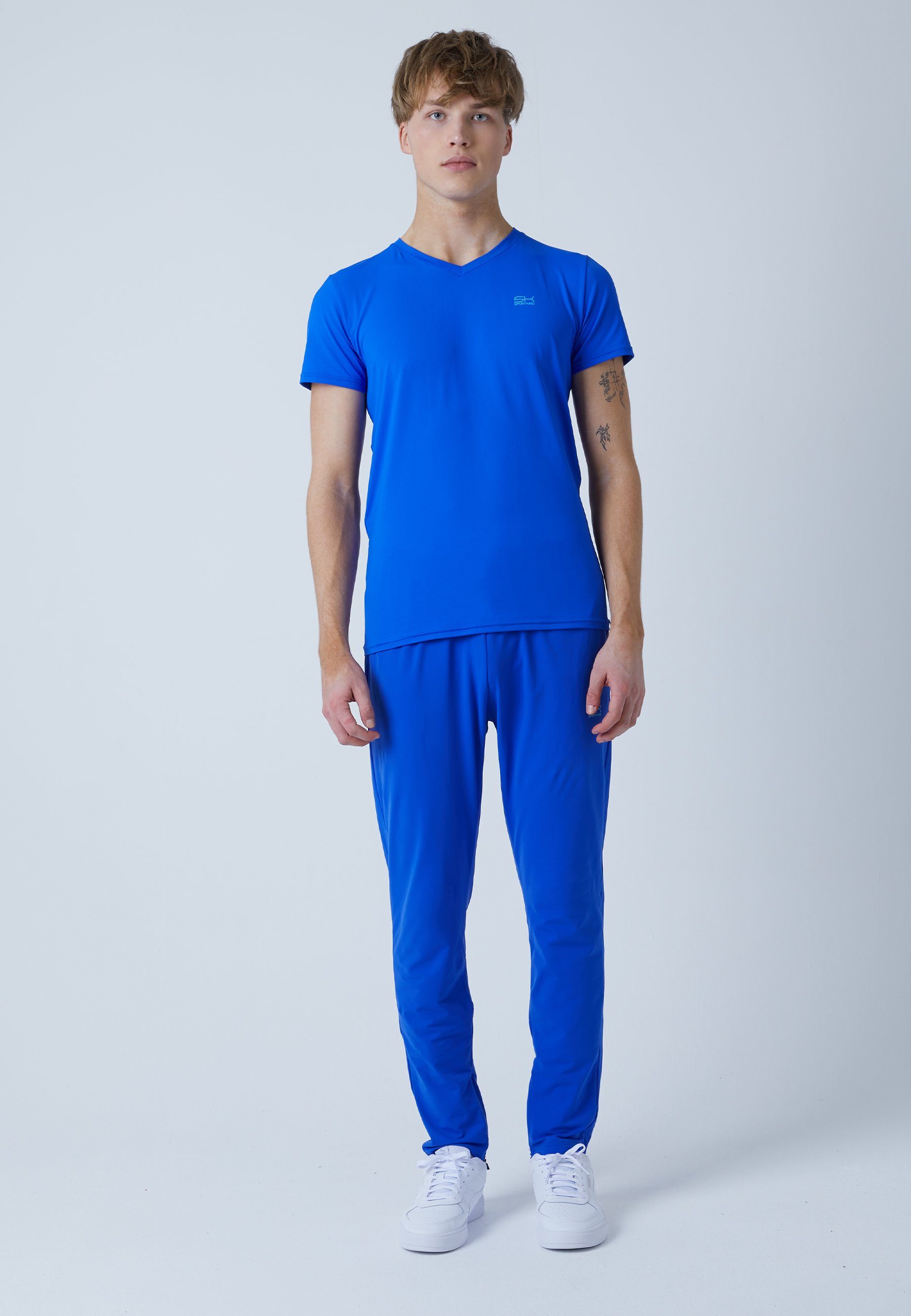 Jungen V-Ausschnitt kobaltblau Tennis Herren & T-Shirt Funktionsshirt SPORTKIND