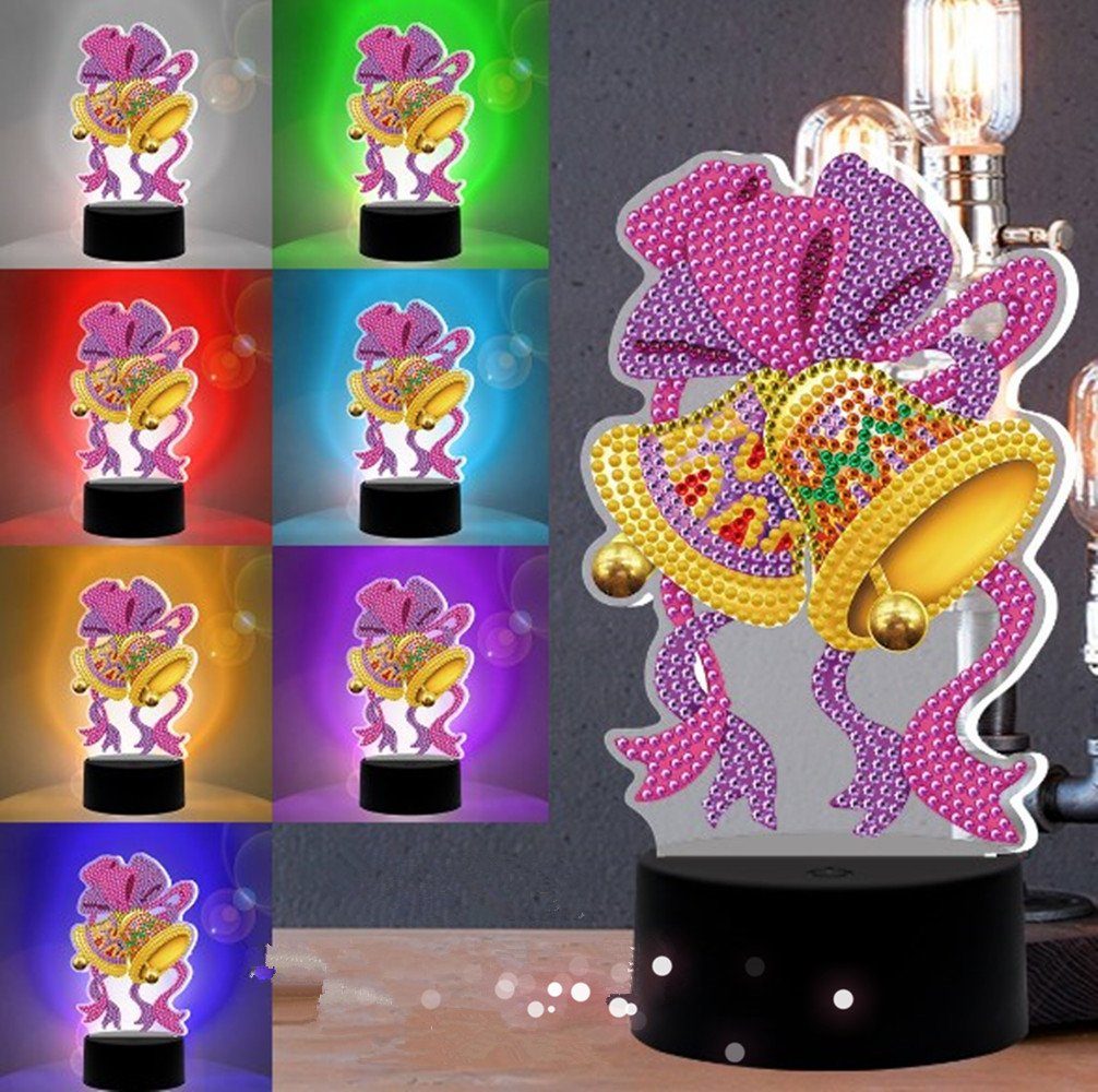 Lampe mit Spielzeug Painting Basteln Bastelset Kreativset Nachtlicht Deko Geschenk XDOVET LED, Kinder für Jahre,Diamond Kreativ, Mädchen Geschenke 5-12