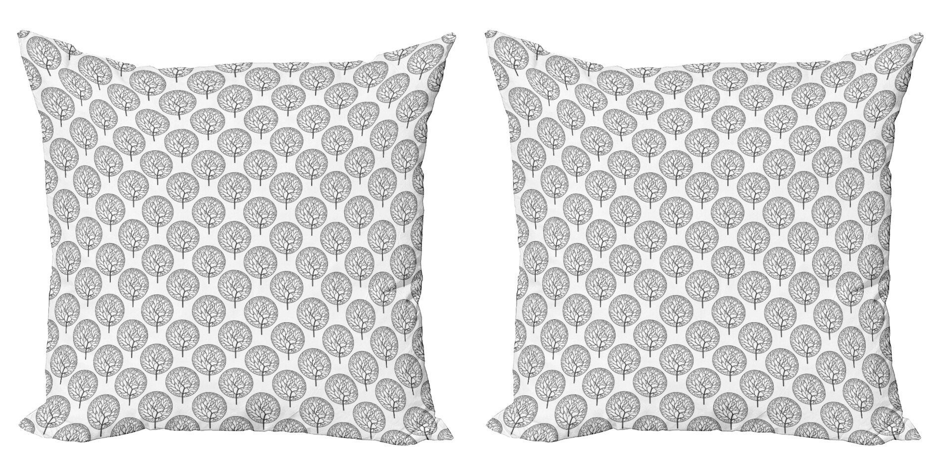 Modern (2 Kreise Kissenbezüge Digitaldruck, Abakuhaus Garten Stück), Doppelseitiger Blätter Accent