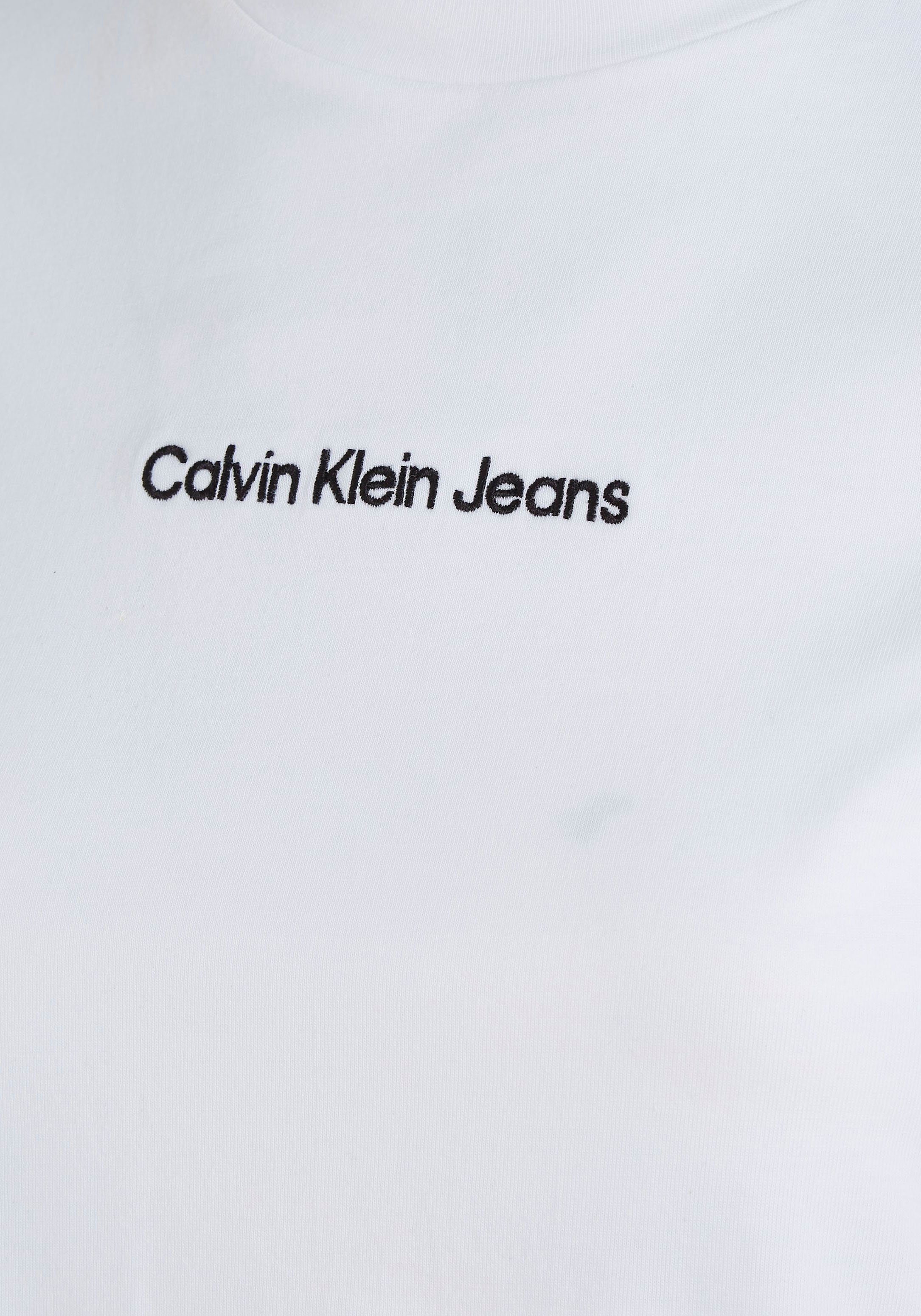 aus T-Shirt Klein reiner Jeans Calvin weiß Baumwolle