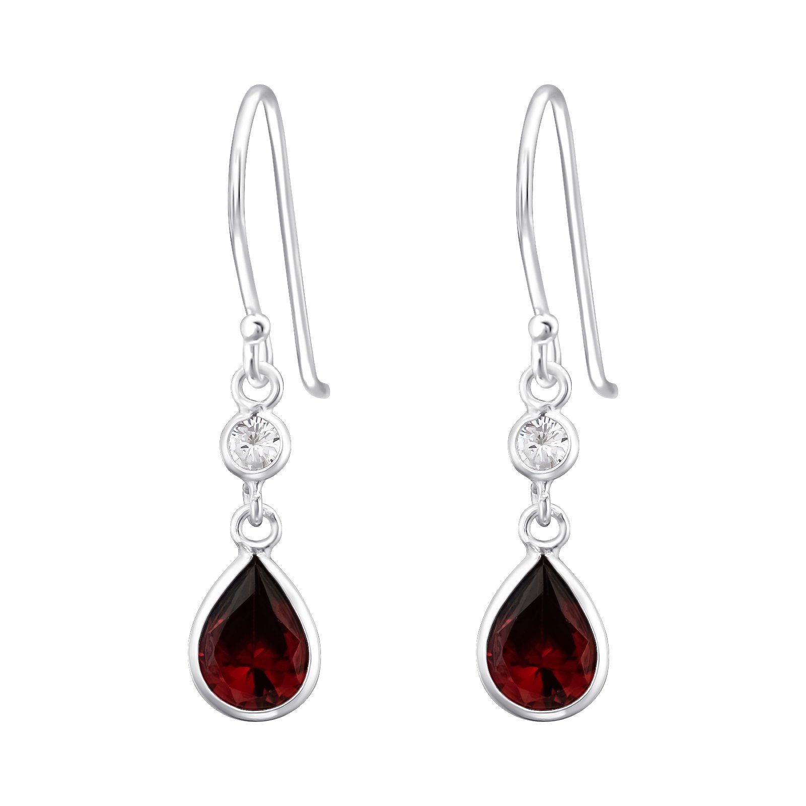 Ohrring-Set Ohrhänger Kristall Tropfen aus 925 Silber Damen
