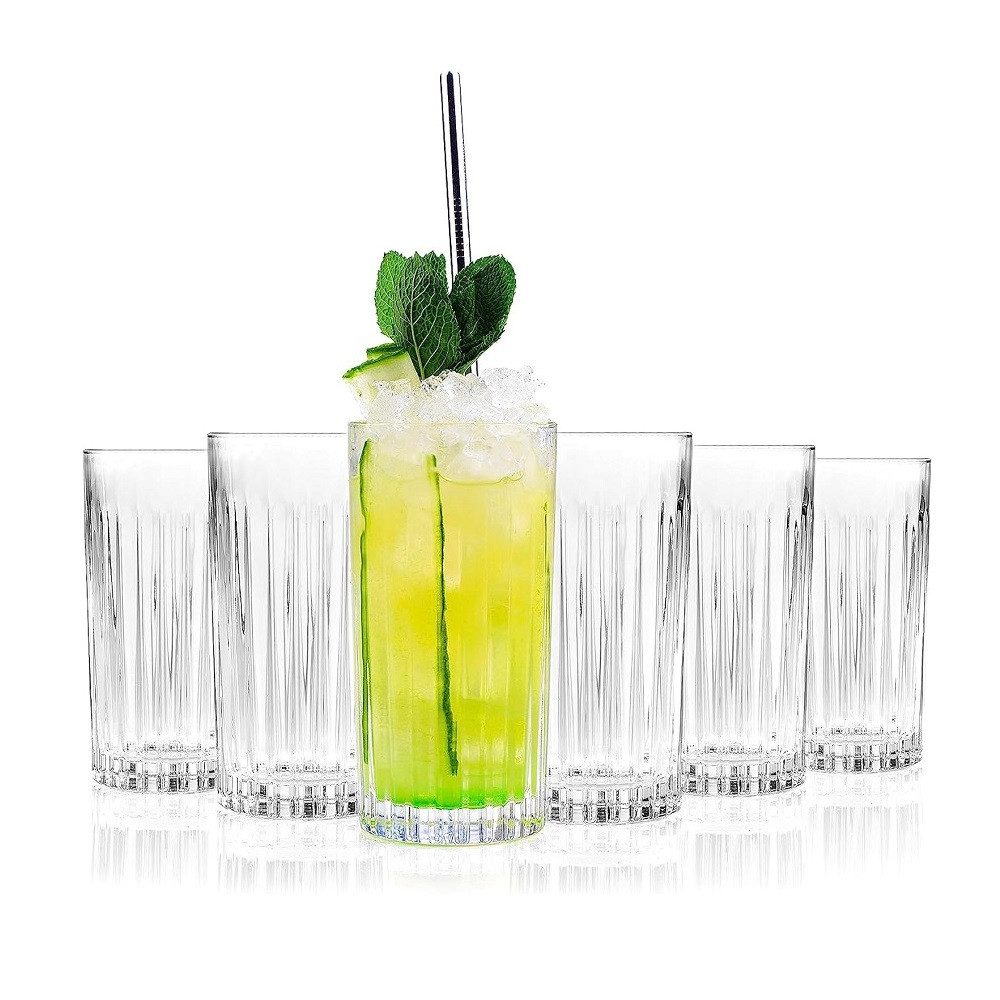 RCR Longdrinkglas RCR Timeless Longdrinkglas 440 ml 6er Set, Kristallglas
