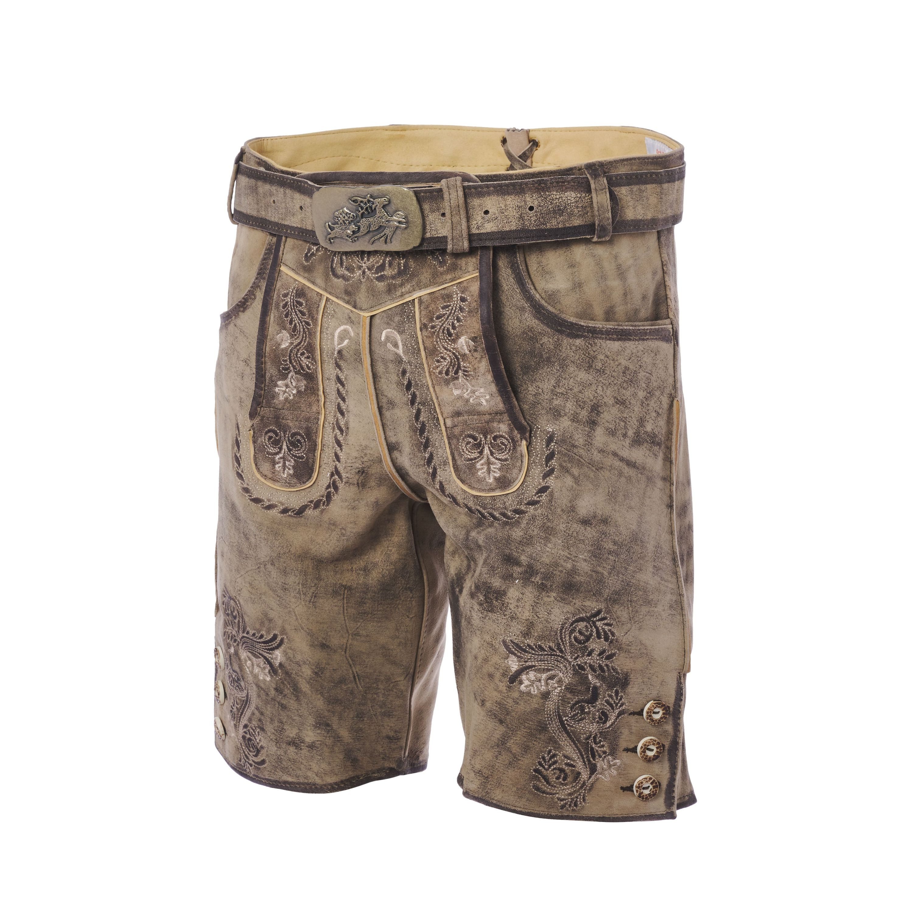 Trachtenkult Trachtenlederhose Kurze Ziegenlederhose Louis günstig online kaufen