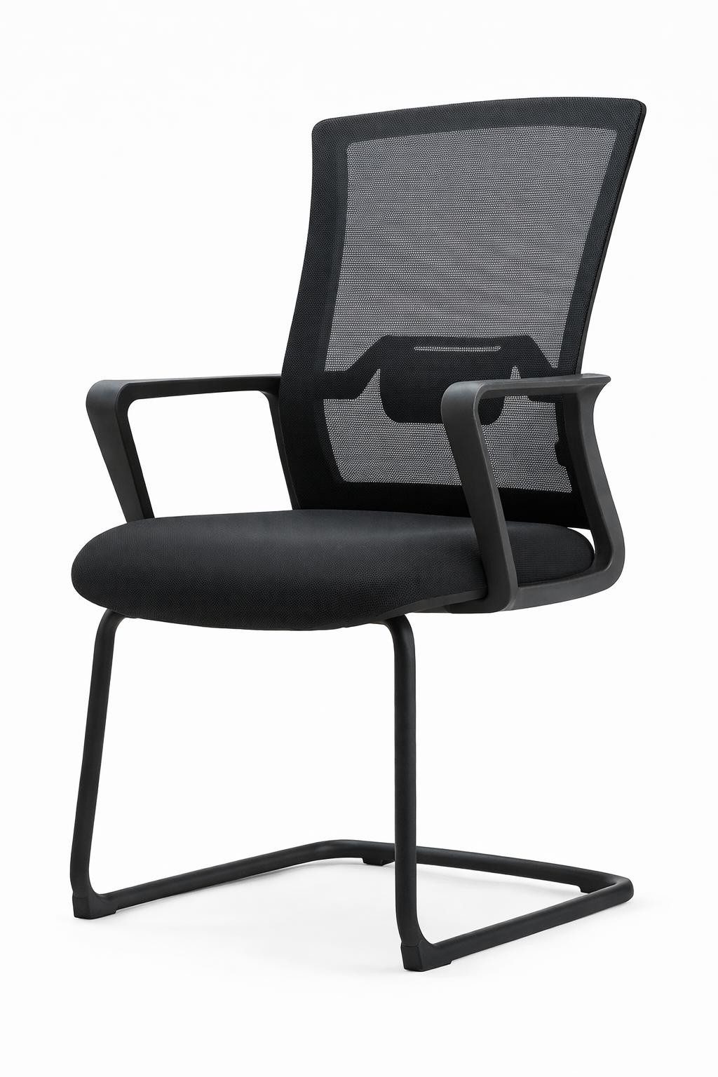 Xlmoebel Besucherstuhl Ergonomischer Besucherstuhl mit Mesh-Rückenlehne in Schwarz, Made in Europa