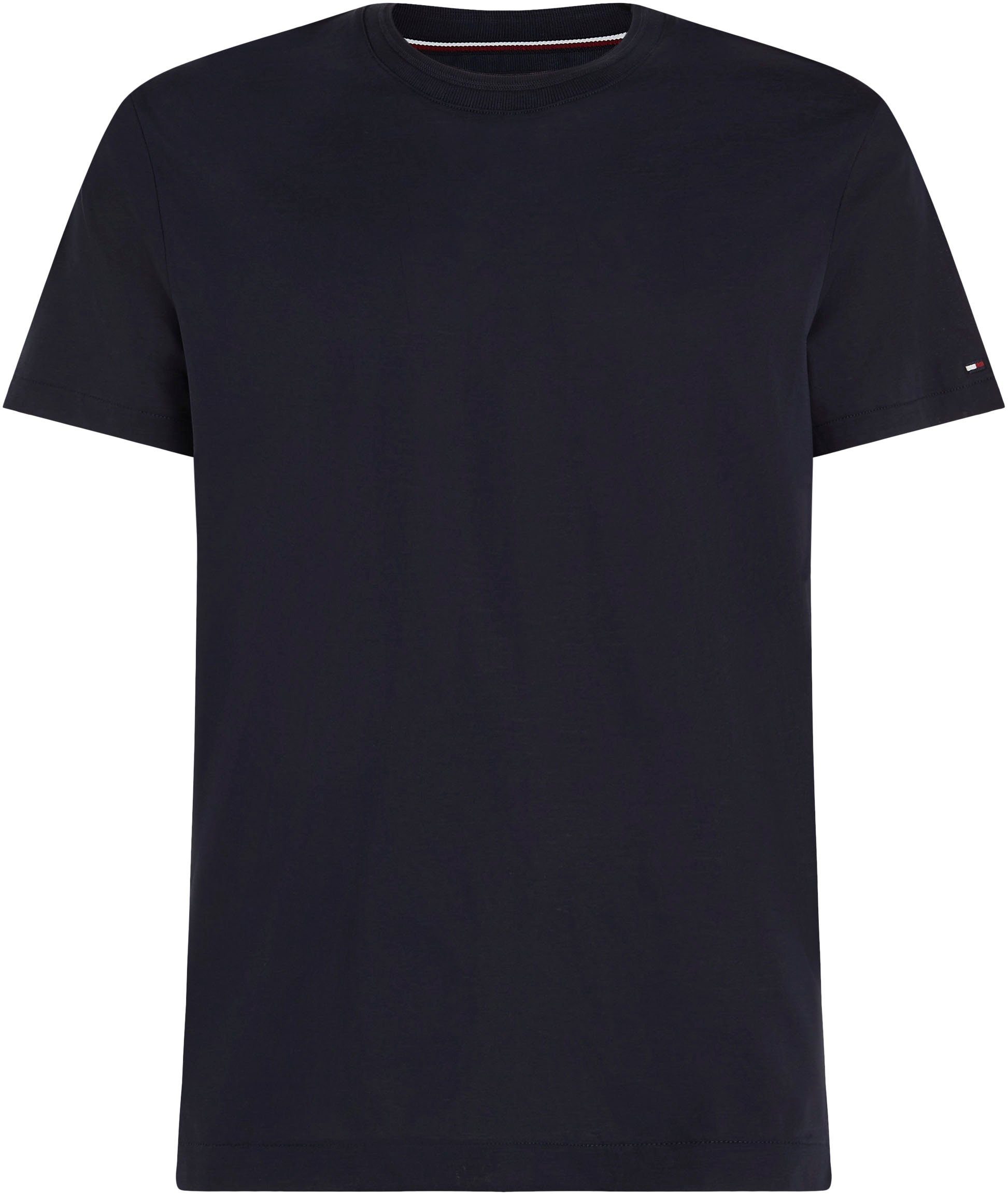 Hilfiger TAILORED klassischen MERCERIZED Basic-Look im Desert Tommy T-Shirt ESSENTIAL Sky DC TEE