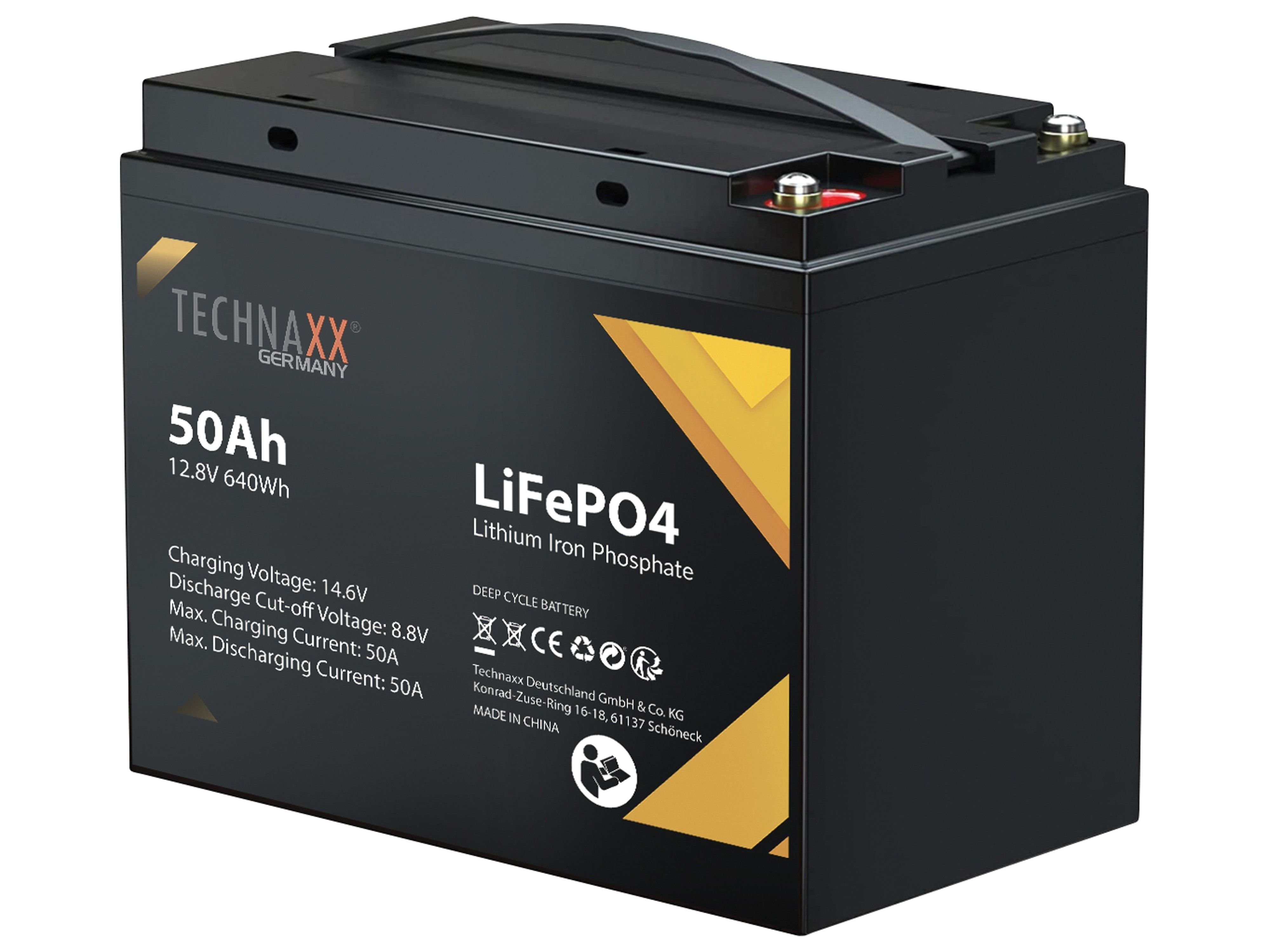 V 12,8 TECHNAXX Solar-Batterie TX-234, 50Ah, Batterie Technaxx