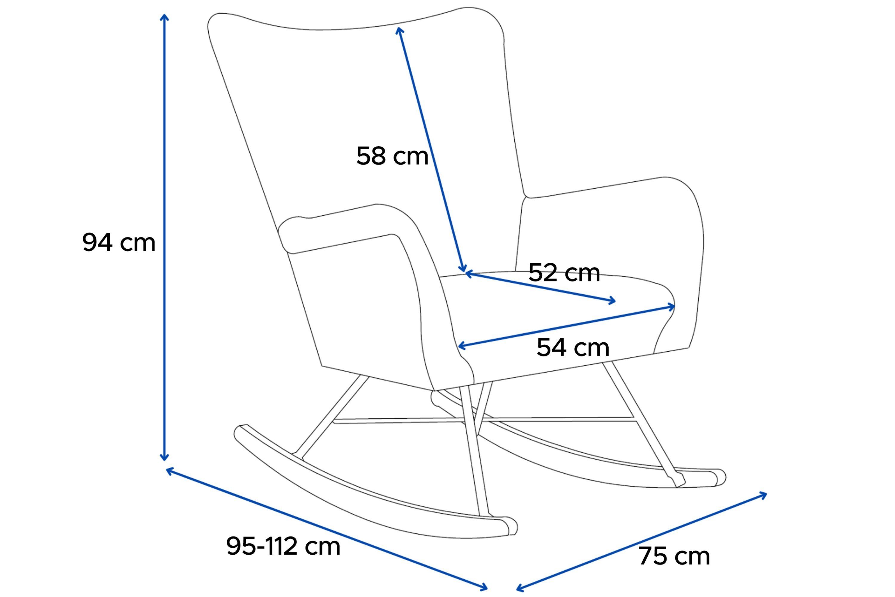 Komfort, jeden EU | Schaukelsessel mehr Stillsessel, für Stil, Schaukelstuhl braun Sitz breiter in ADDUCTI Hergestellt für ein Konsimo braun