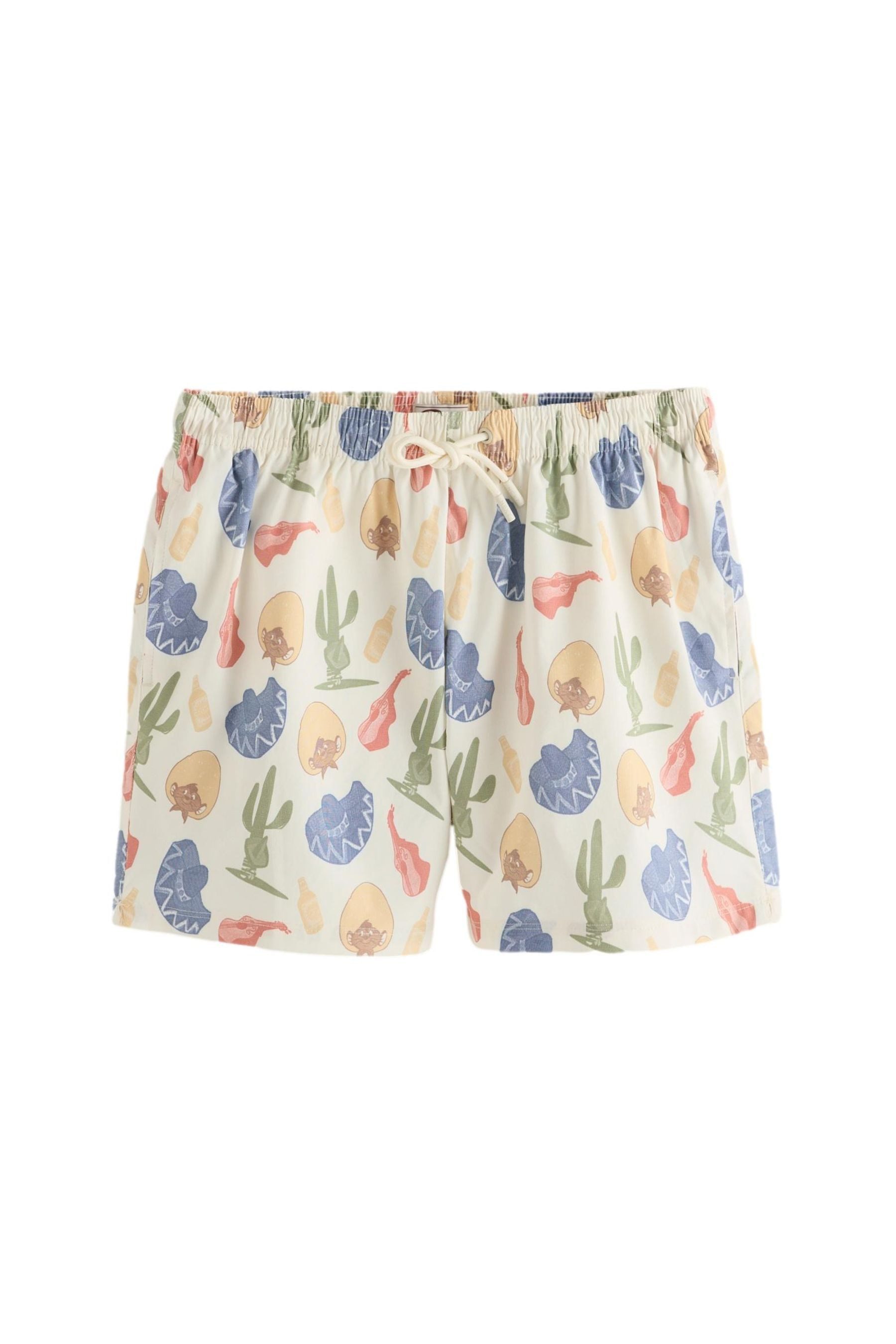 Next Badeshorts Badeshorts mit Leinenanteil und Geo-Print 5{dq} (1-St)