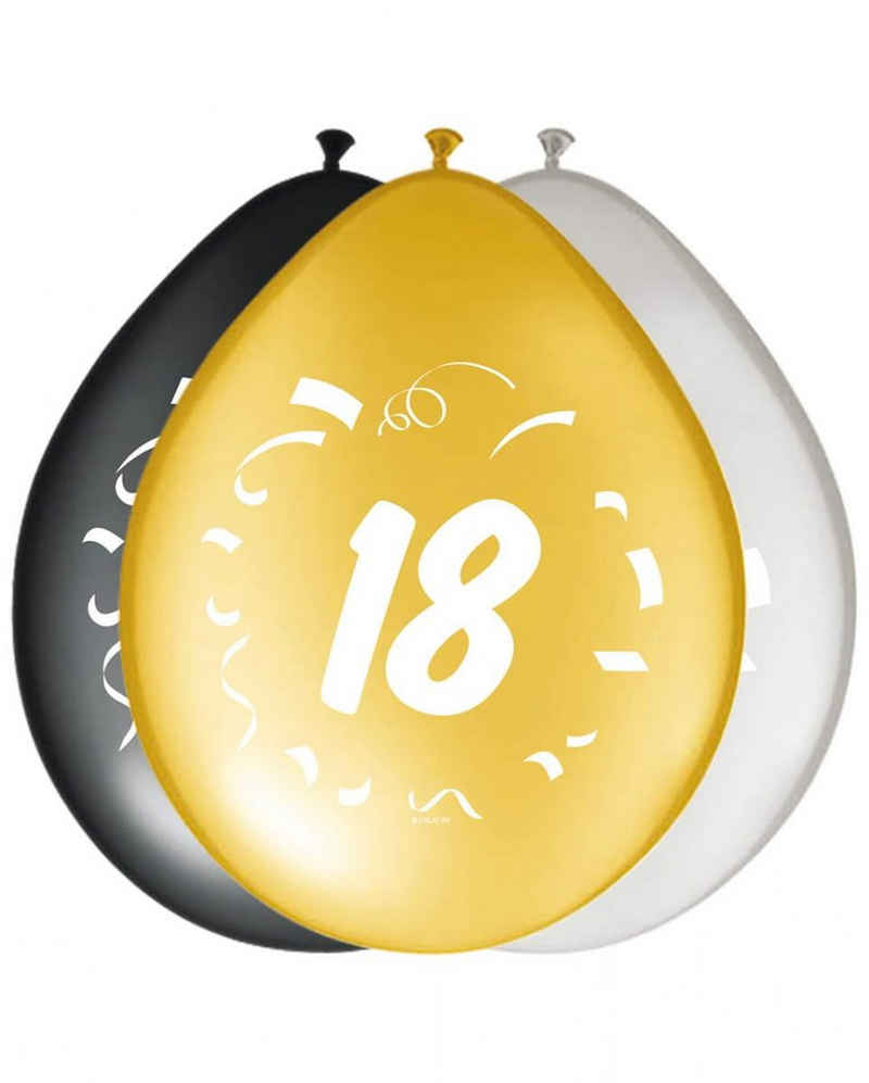 Horror-Shop Folienballon 8 St. Birthday Ballons mit Zahl 18