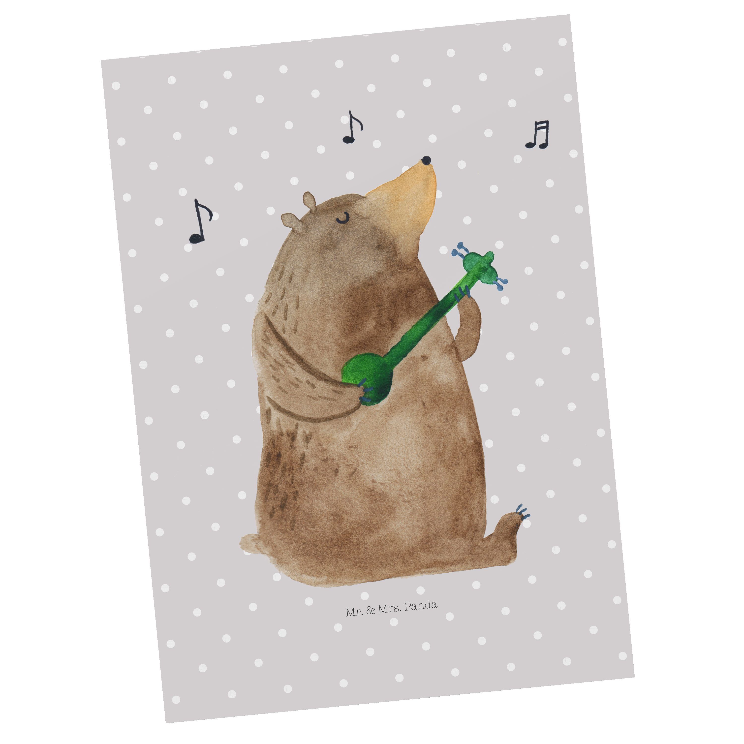 Lied Mr. - Geburtstagskarte, Geschenk, Pastell Mrs. Bärchen, Panda Grußka Bär Grau Postkarte & -