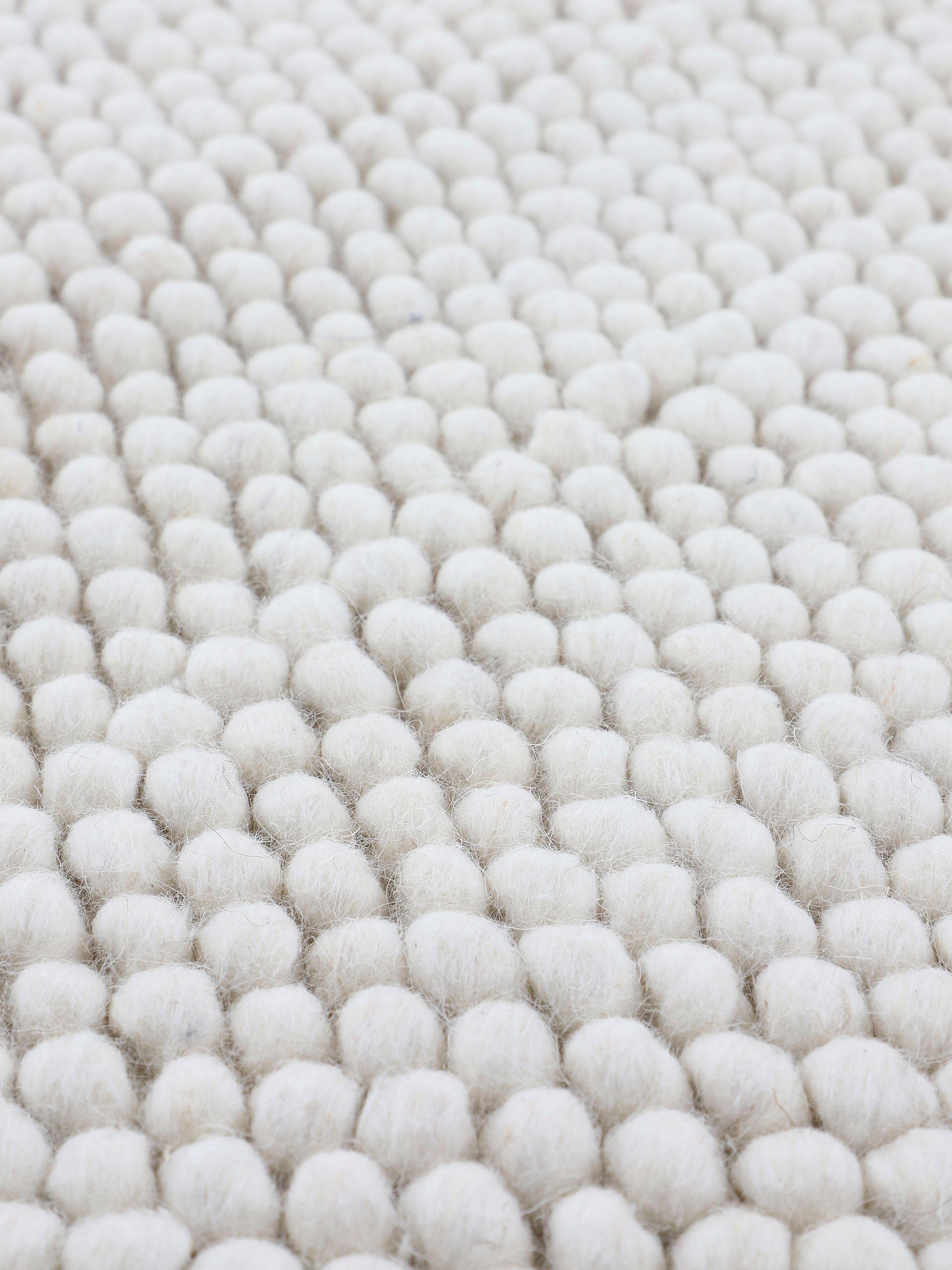 beige Handweb 16 meliert, Teppich, Uni Calo, rechteckig, mm, Farben, Höhe: Wolle carpetfine, 70% Teppich handgewebt,