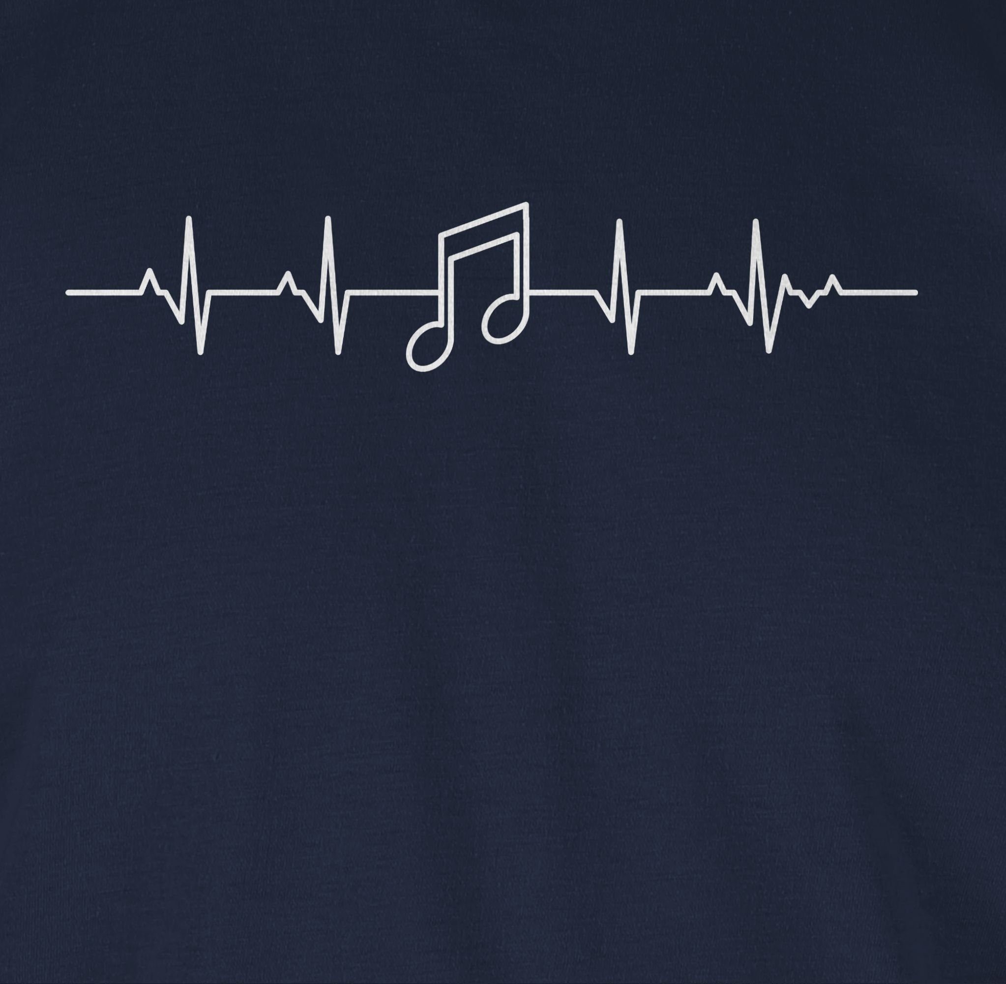 Shirtracer Herzschlag Musik Navy Outfit Note Blau T-Shirt Zeichen 02 Symbol und