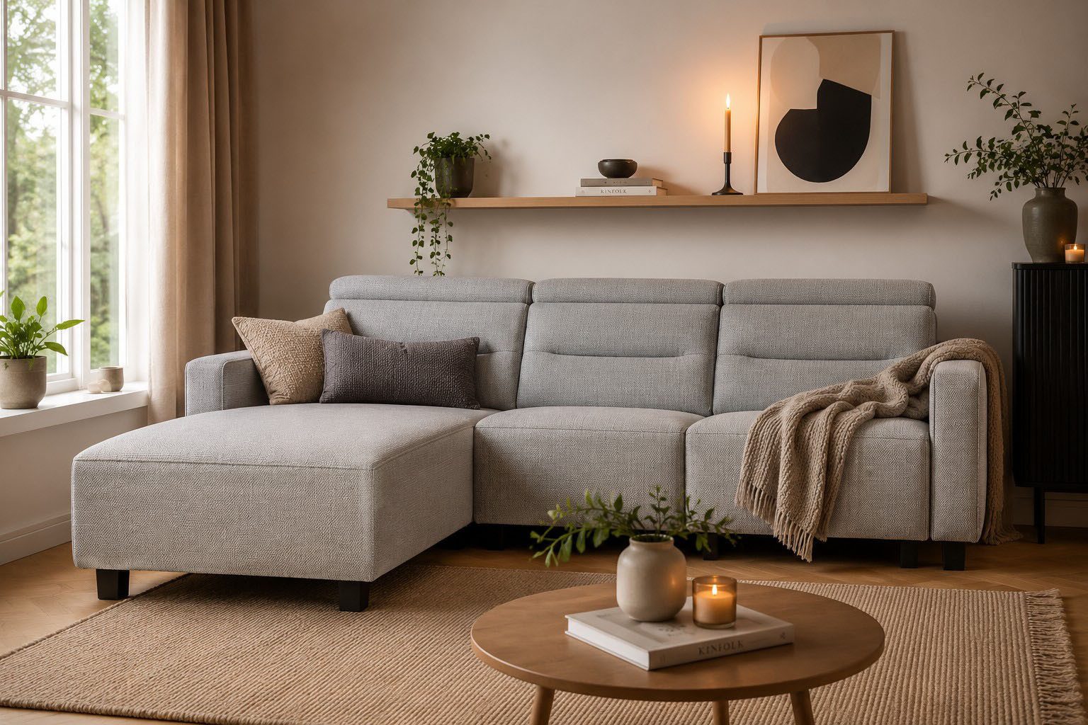 Home affaire Ecksofa Carpari, L-Form, 263 cm, manuelle o. elektrische Relaxfunktion, USB A/C und Kopfteilverstellung