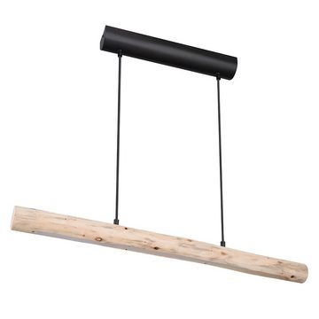 etc-shop LED Pendelleuchte, LED-Leuchtmittel fest verbaut, Warmweiß, Pendelleuchte Holz lang Holzlampe hängend Lampe Holz