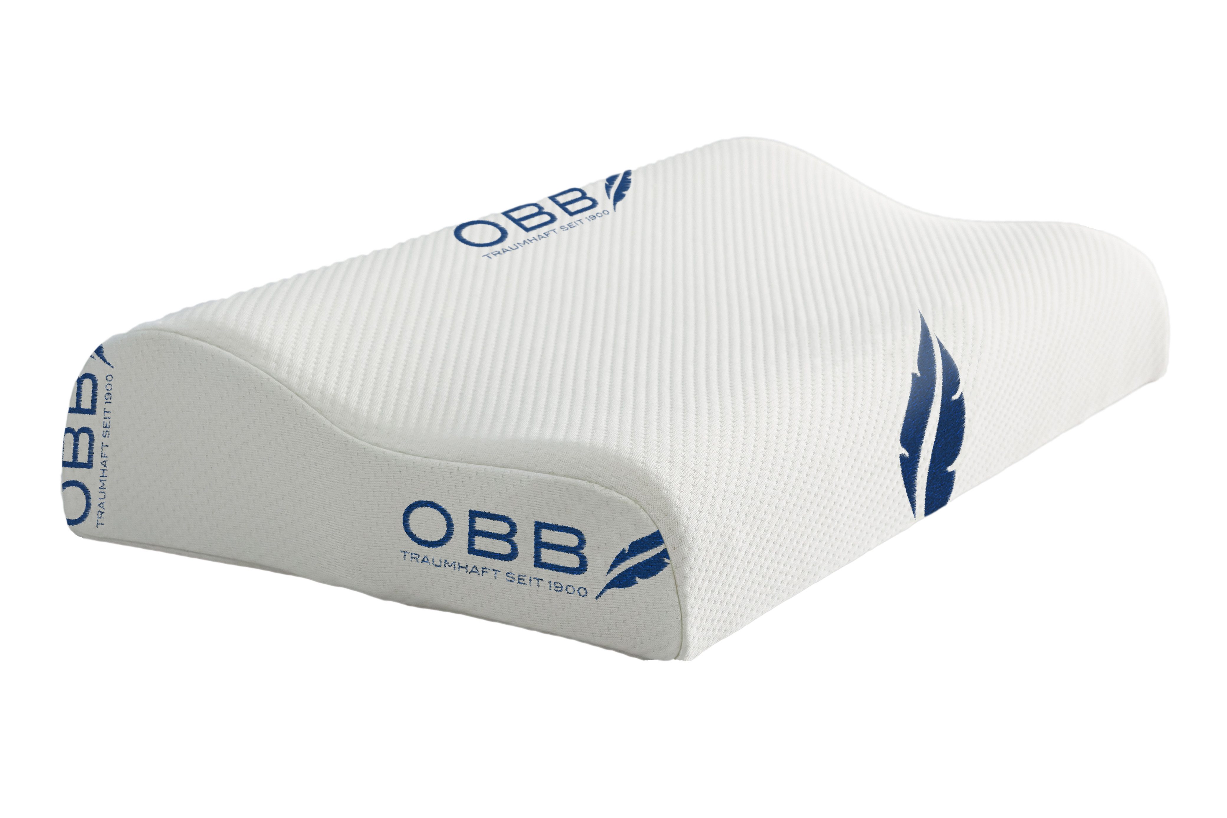 OBB Nackenstützkissen orthopädisch I ergonomischer Visco-Memory Schaum I Aloe Vera, Füllung: 100% Polyurethan, Seitenschläfer, Rückenschläfer, Öko-Tex Standard 100