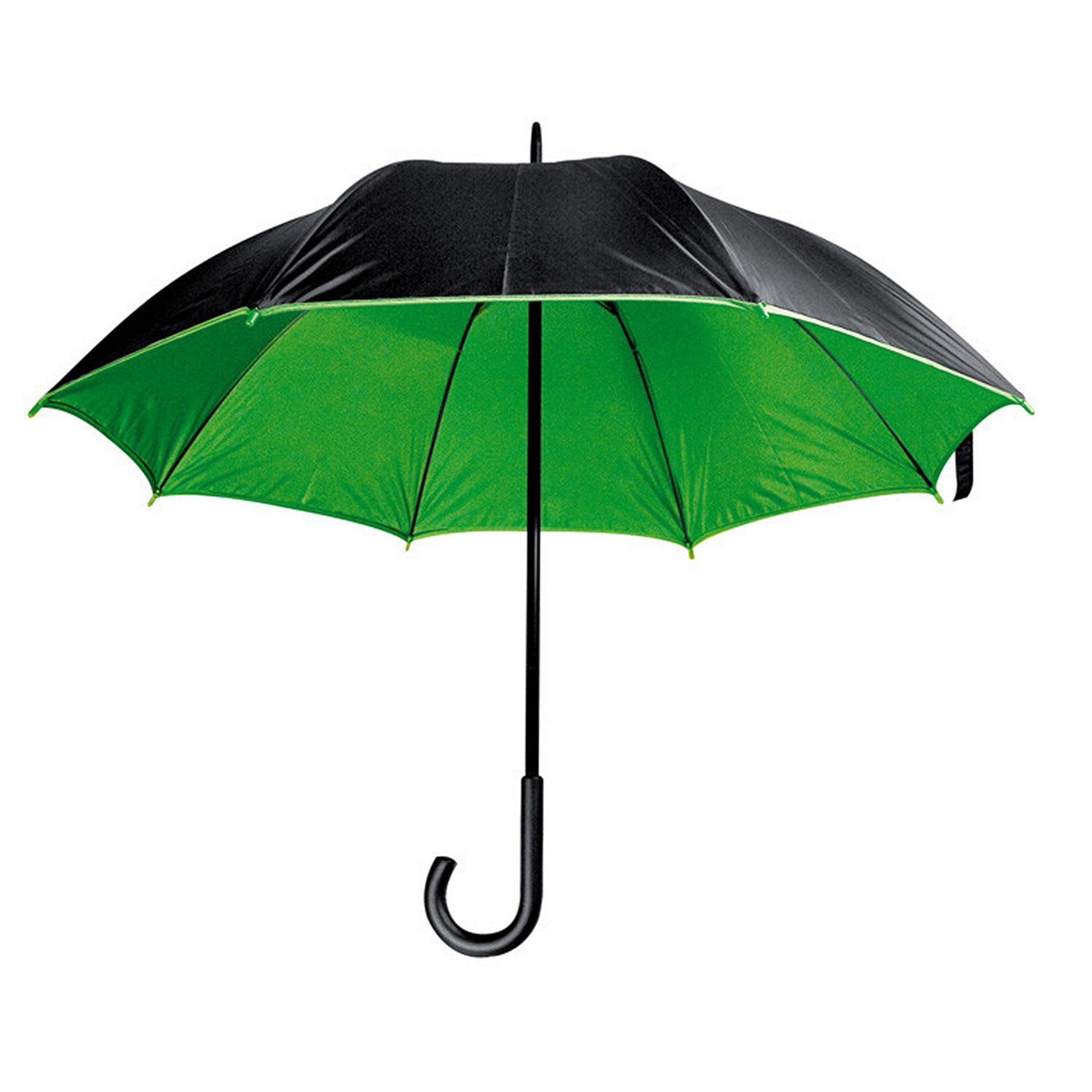 Stockregenschirm Luxuriöser Regenschirm / mit doppelter Bespannung / Farbe: schwarz-grü