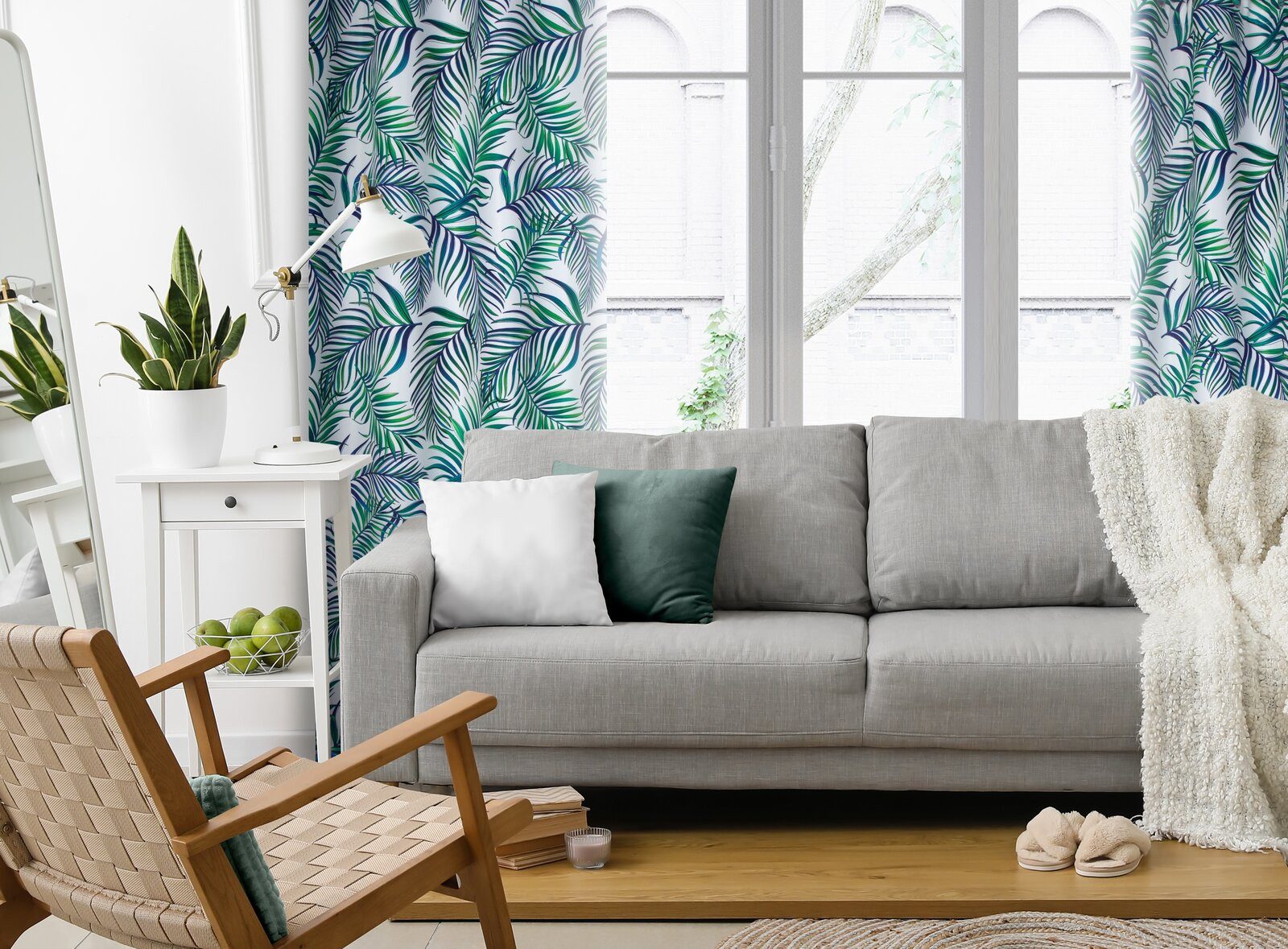 Design91 Vorhang Vorhänge mit Dschungel Muster günstig online kaufen