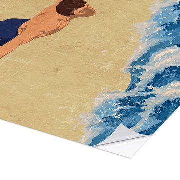Posterlounge Wandfolie WallChart, Just a Guy Who Loves to Swim, Illustration