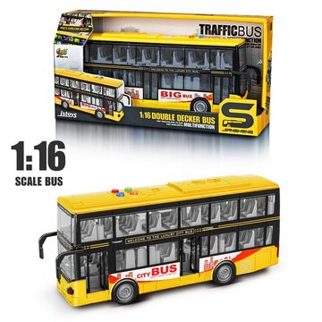 Esun Spielzeug-Bus Auto Spielzeug ab234 jahre, Doppeldecker Bus spielzeug, Spielzeugautos, (Komplettset, Komplettset), 1:16 LKW spielzeug, Geschenk junge 2 3 4 5 jahre