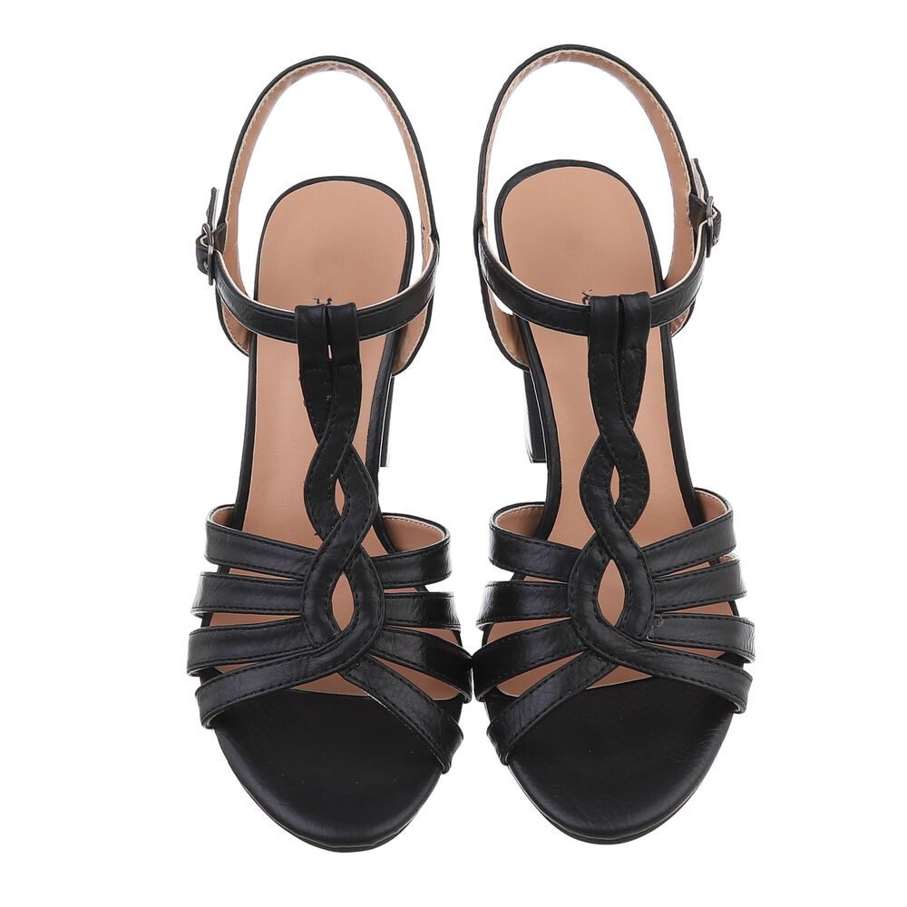 Ital-Design Damen Abendschuhe Elegant Sandalette (86345168) Blockabsatz Sandalen & Sandaletten in Schwarz – Bild 4 von 4