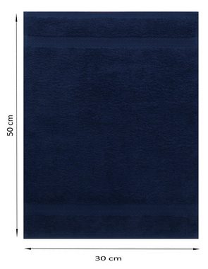 Betz Gästehandtücher 10 Stück Gästehandtücher Premium 100% Baumwolle Gästetuch-Set 30x50 cm Farbe dunkelblau und hellblau, 100% Baumwolle (10-St)