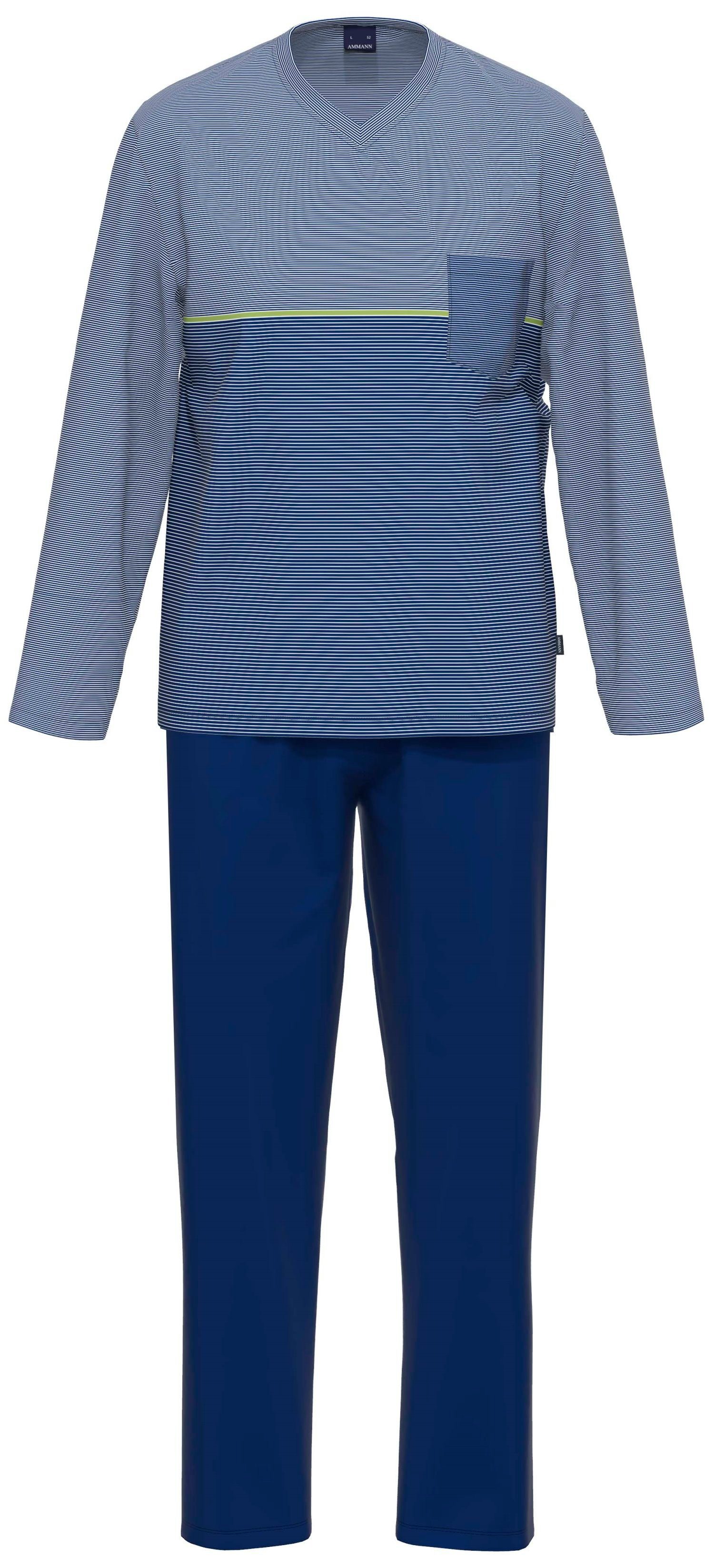 Pyjama Herren Schlafanzug lang